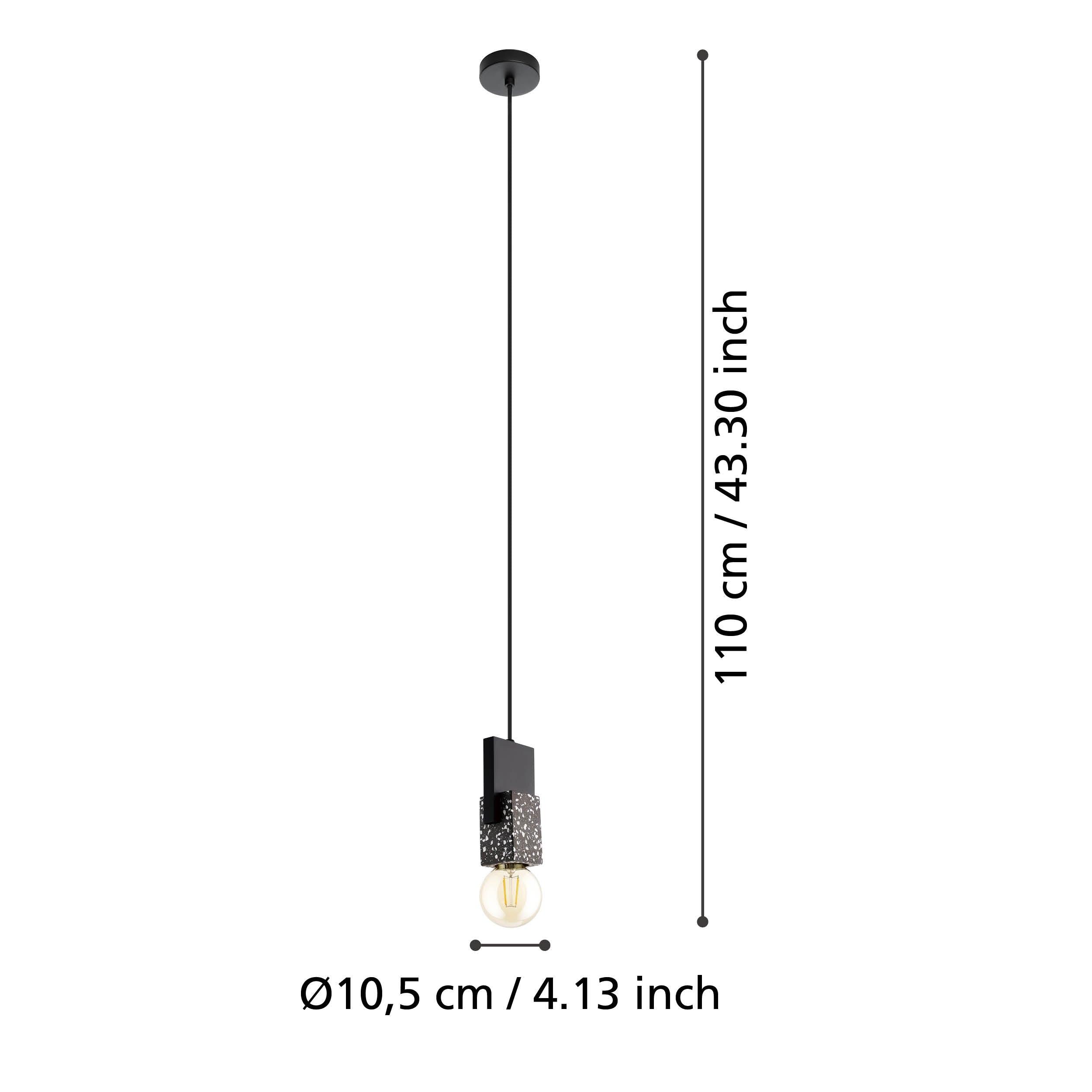 eglo lobatia black grey terrazzo cable pendant living room close up