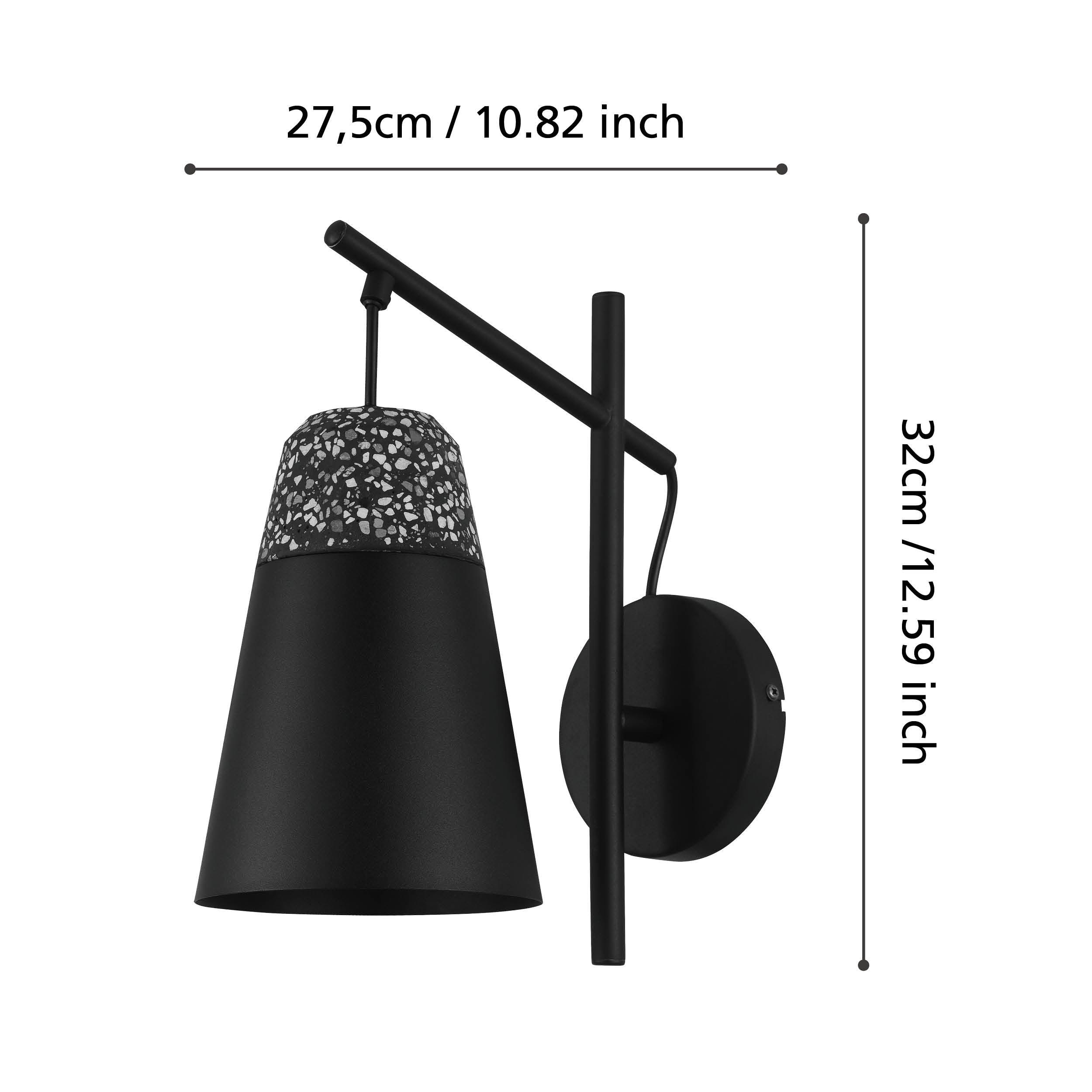 eglo canterras black terrazzo detail wall light living room close up