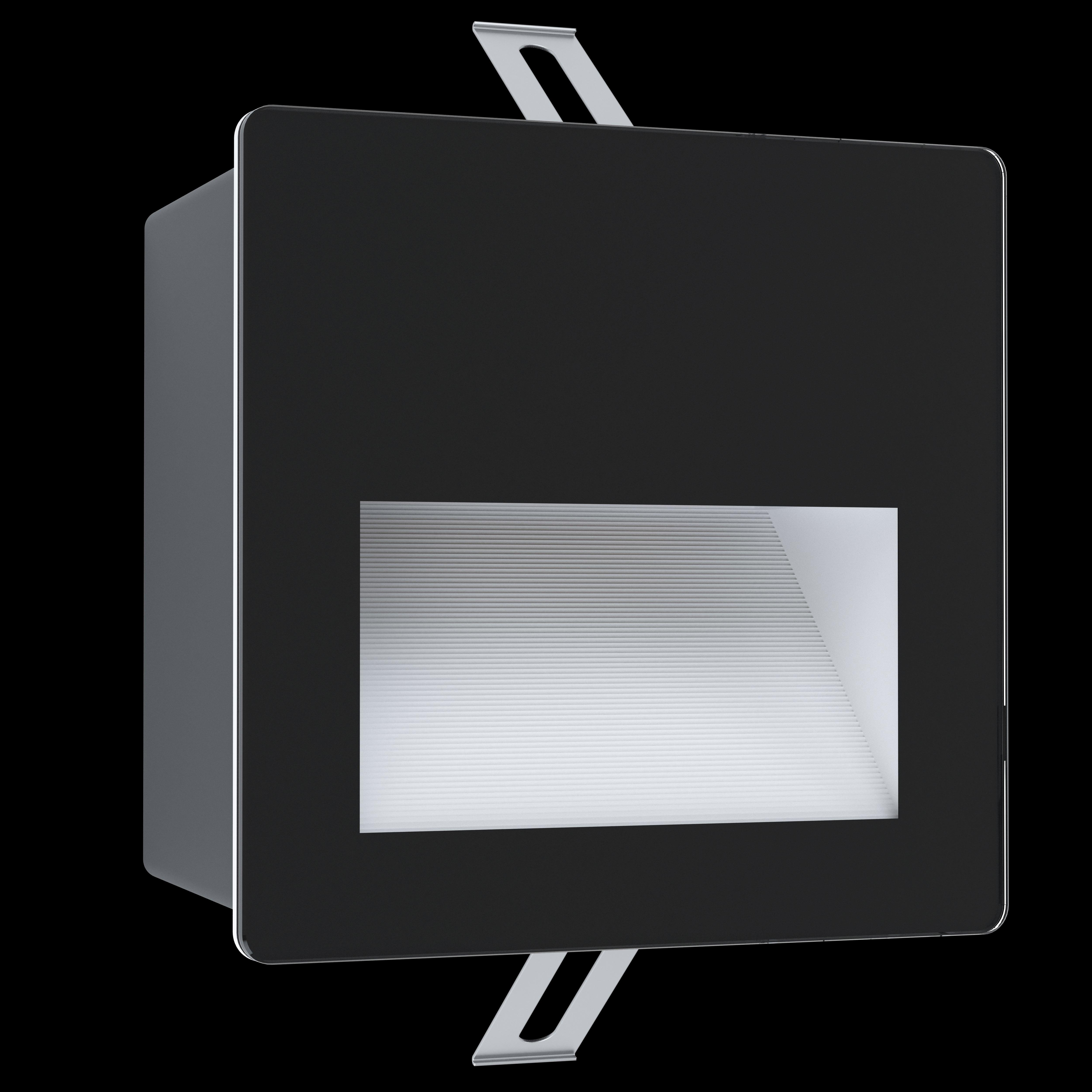 eglo aracena black square ip65 outdoor recessed wall light kitchen lighting 