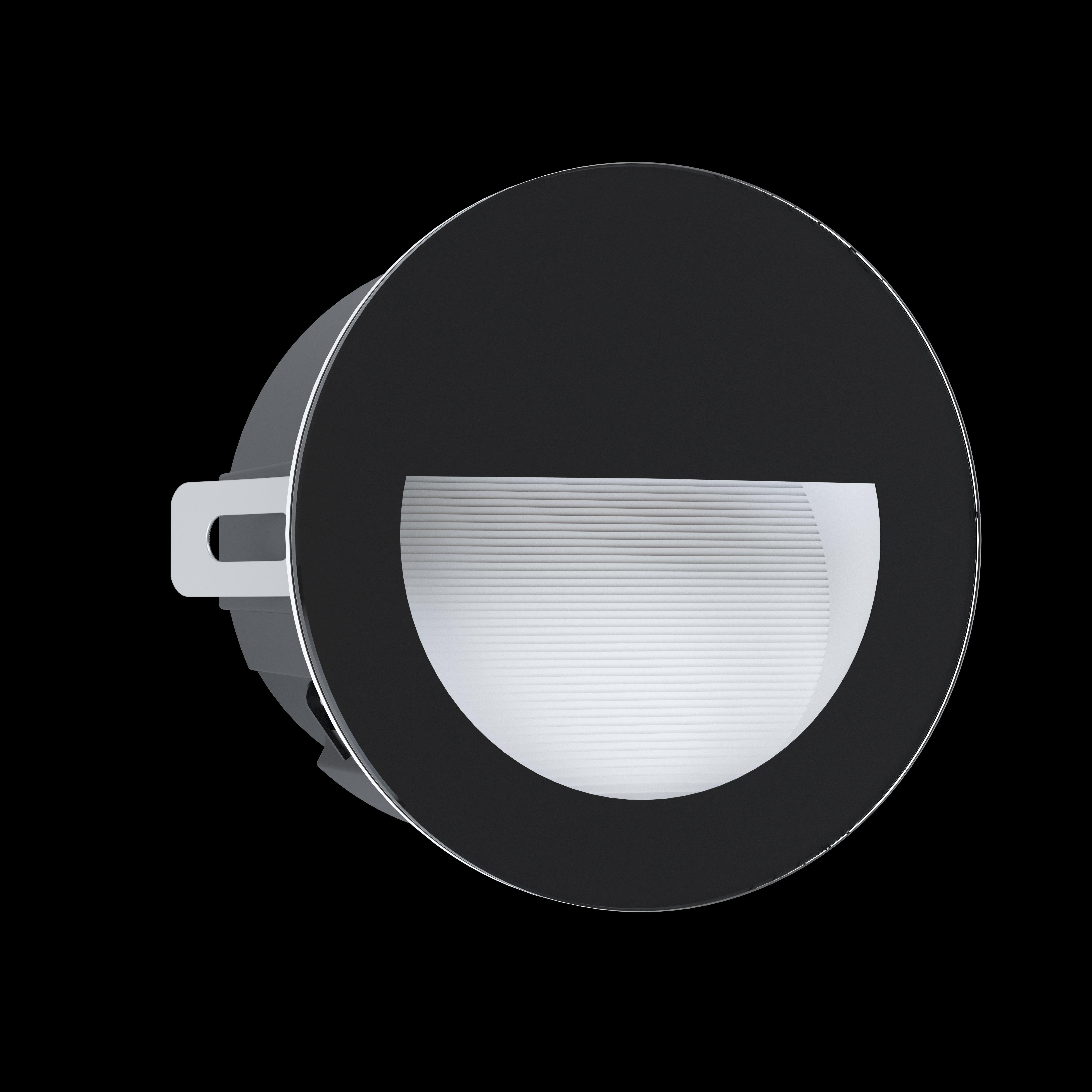 eglo aracena round black ip65 outdoor recessed wall light living room image