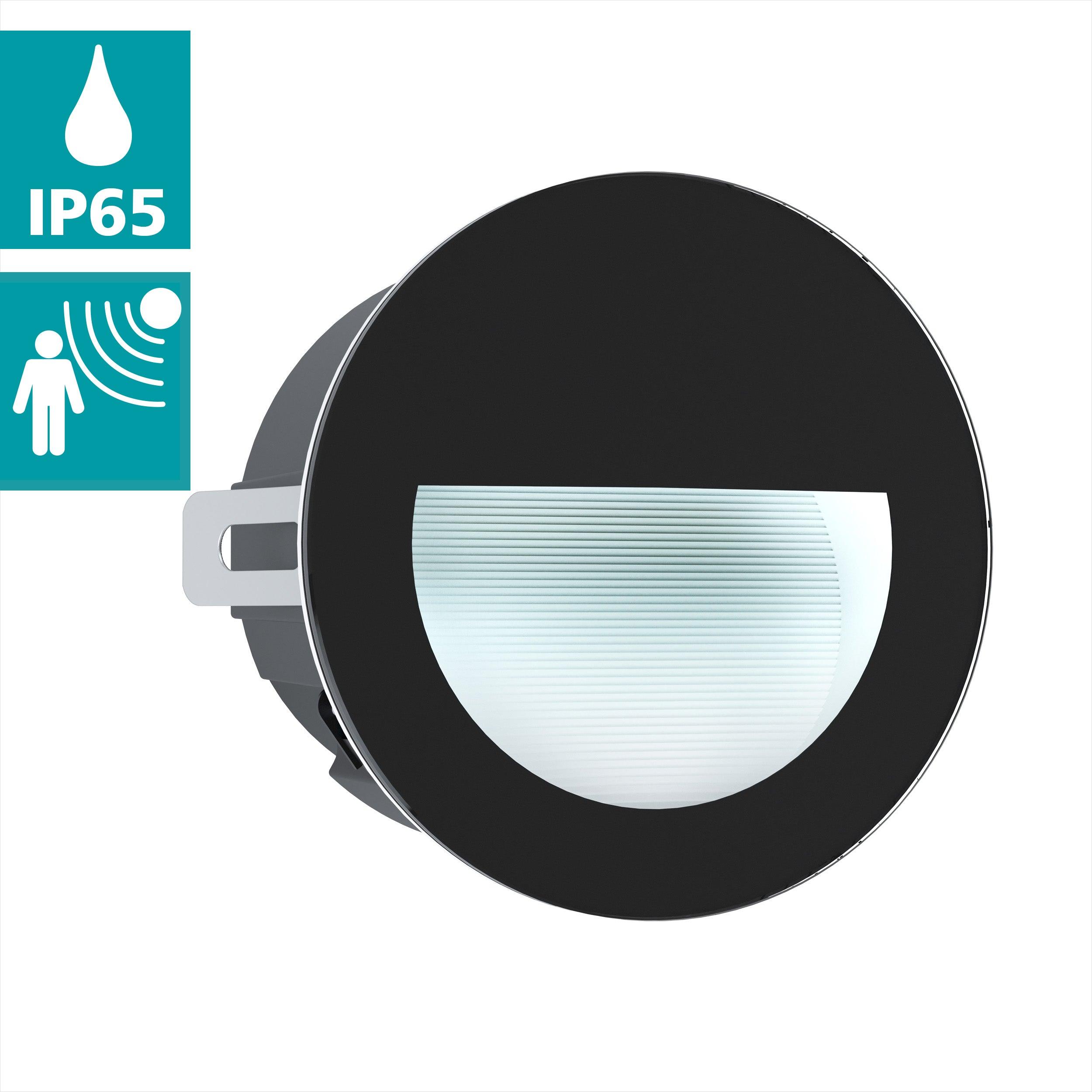 eglo aracena round black ip65 outdoor recessed wall light kitchen lighting 
