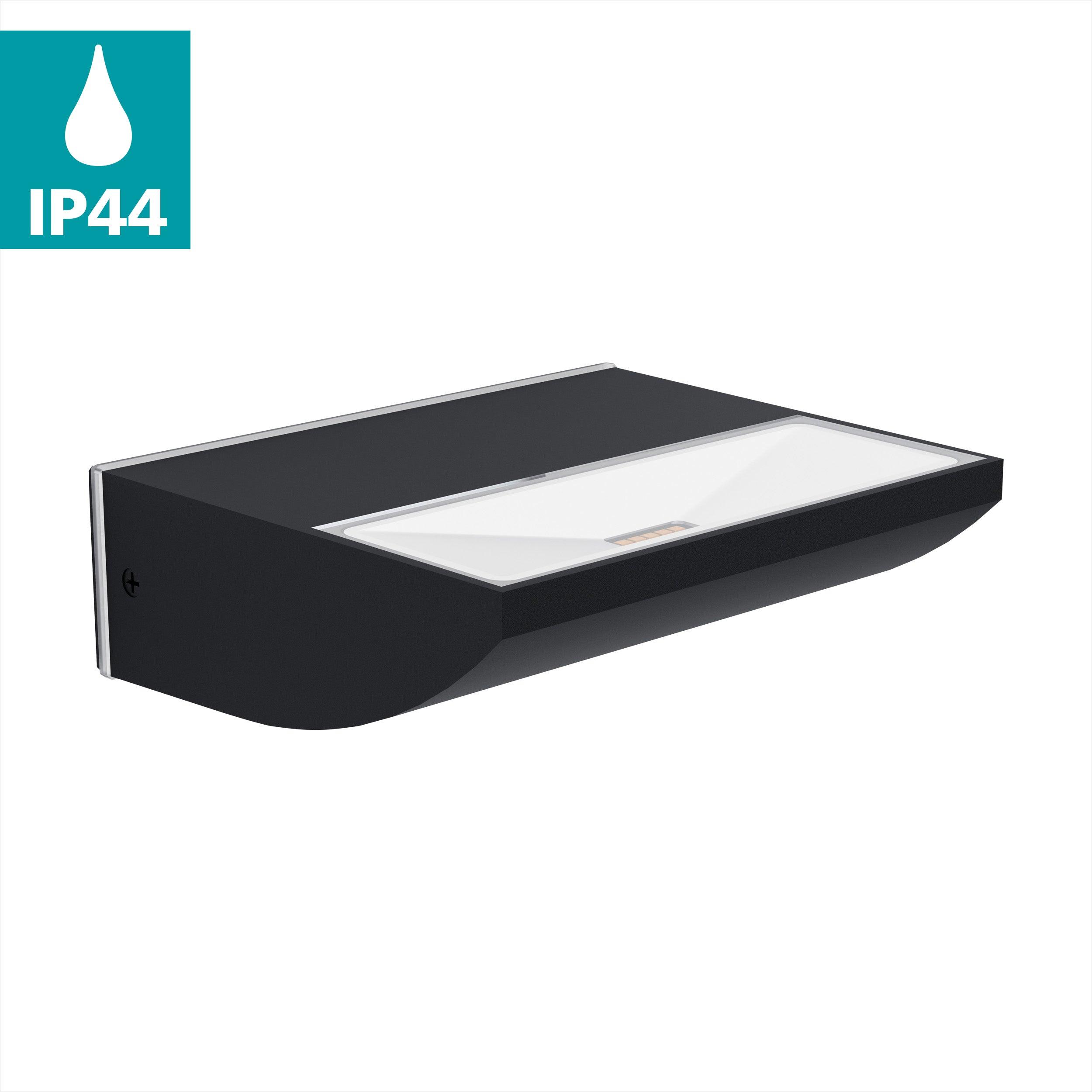 eglo sorronaro led black outdoor wall light living room image