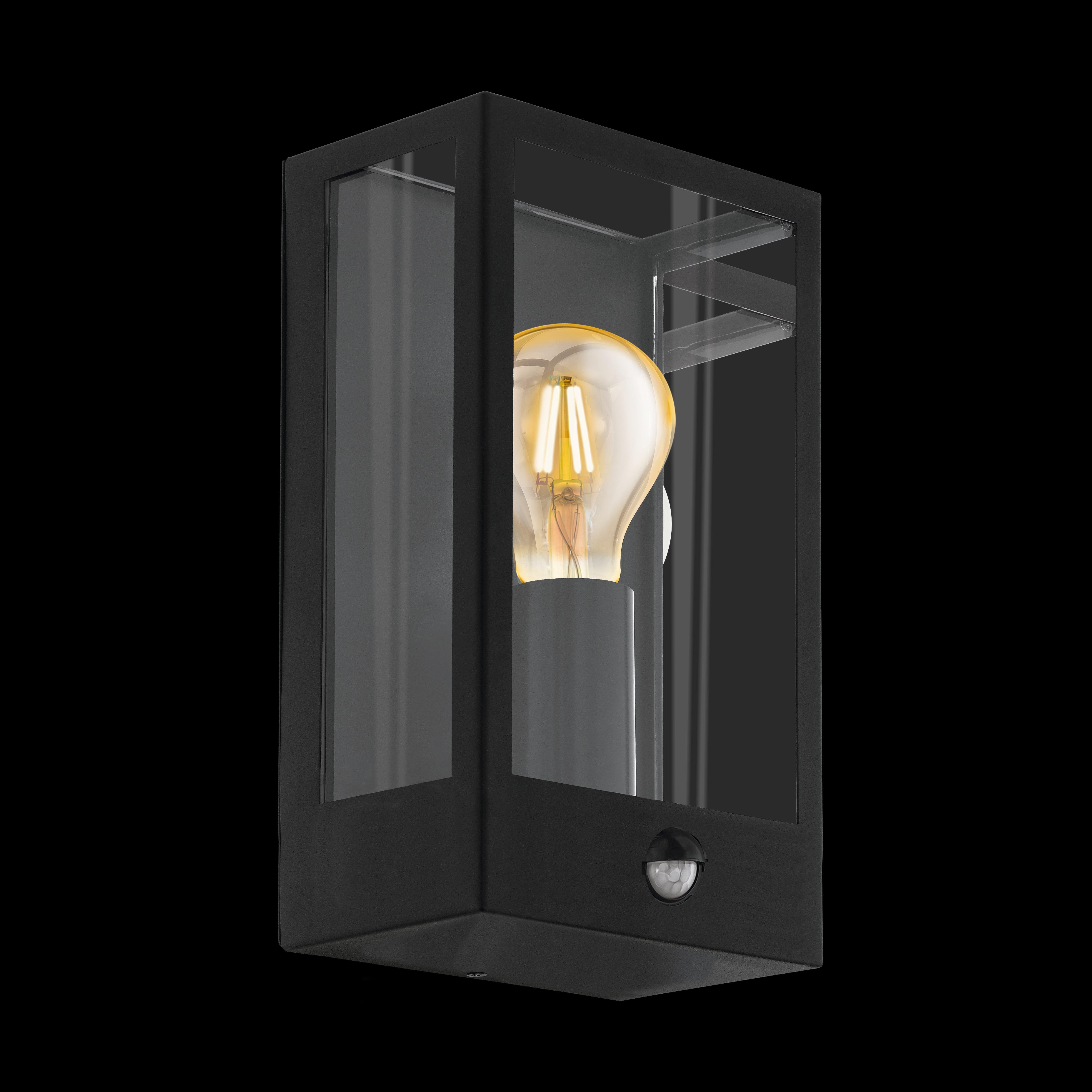 eglo alamonte black metal outdoor wall light ip44 living room image