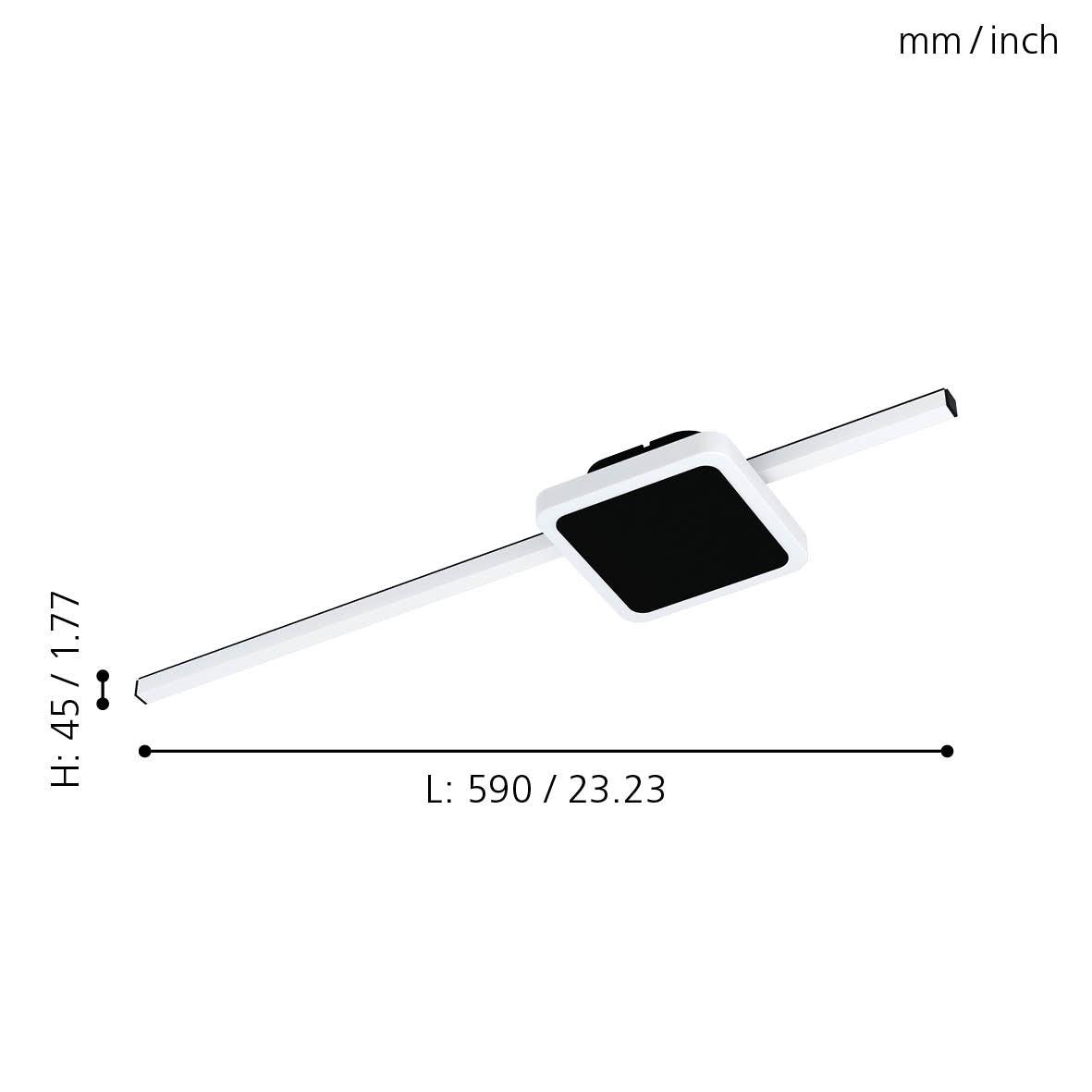 eglo sarginto black minimalist led ceiling flush kitchen lighting 