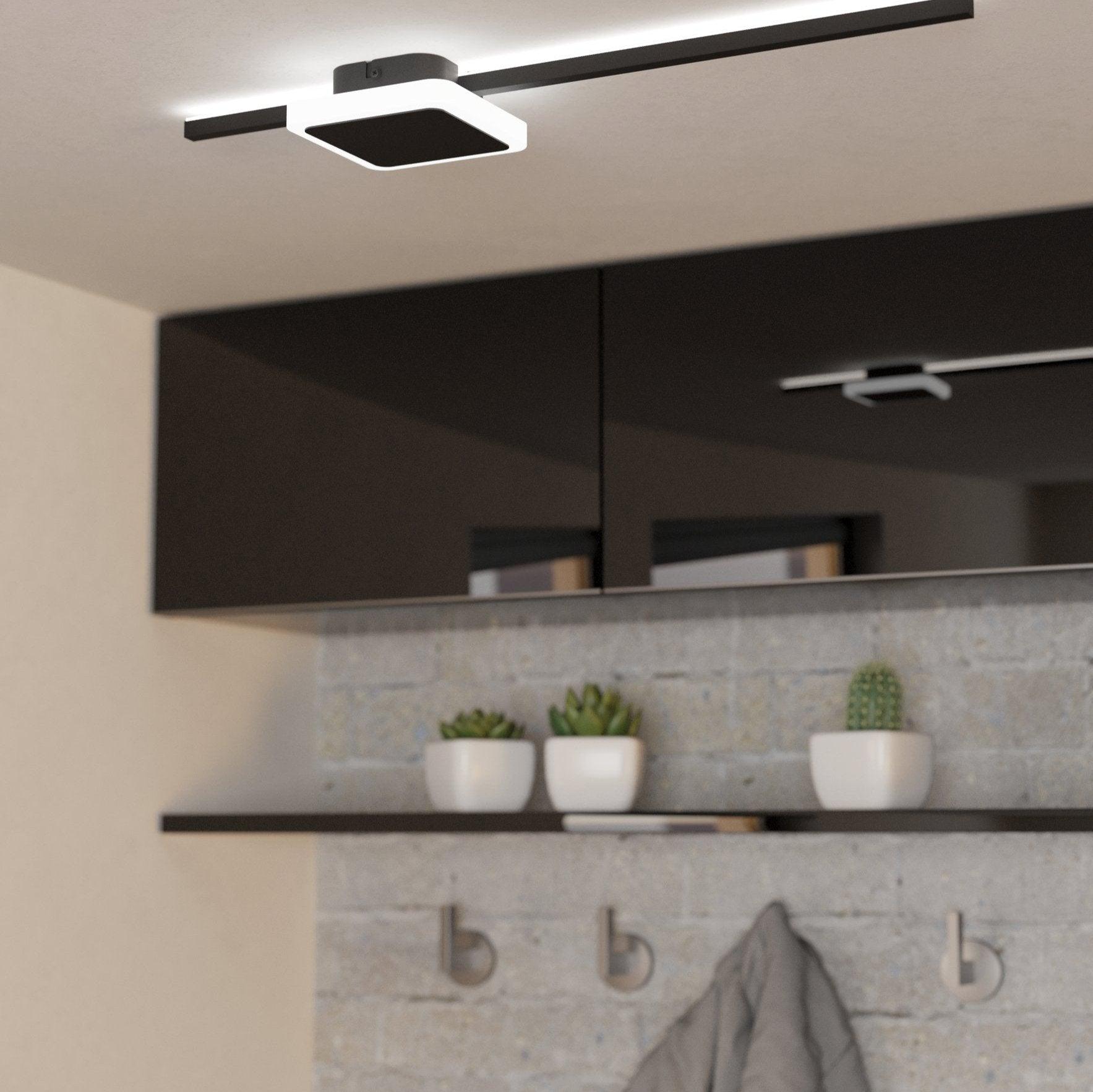 eglo sarginto black minimalist led ceiling flush