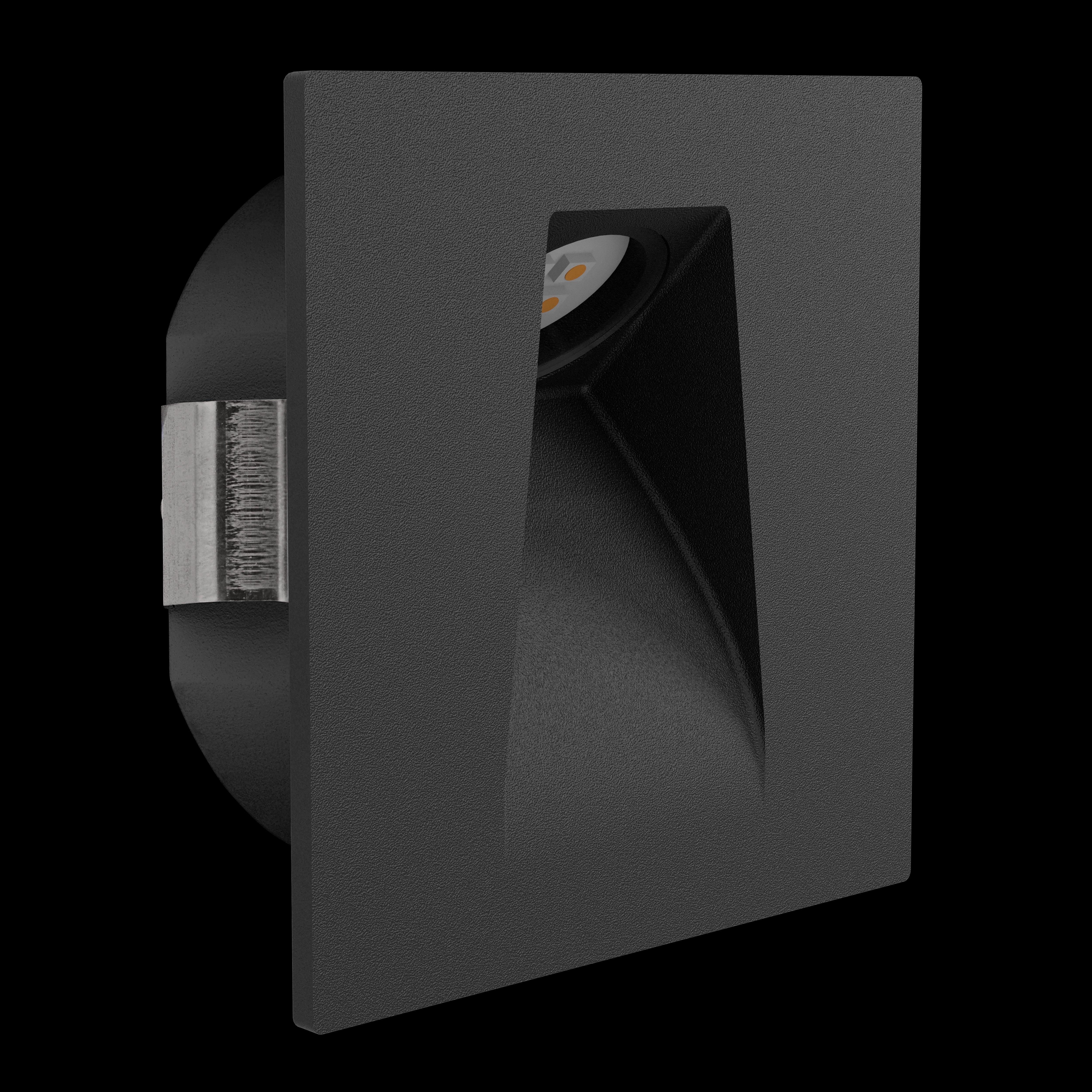 eglo mecinos black recessed stairway wall light living room close up