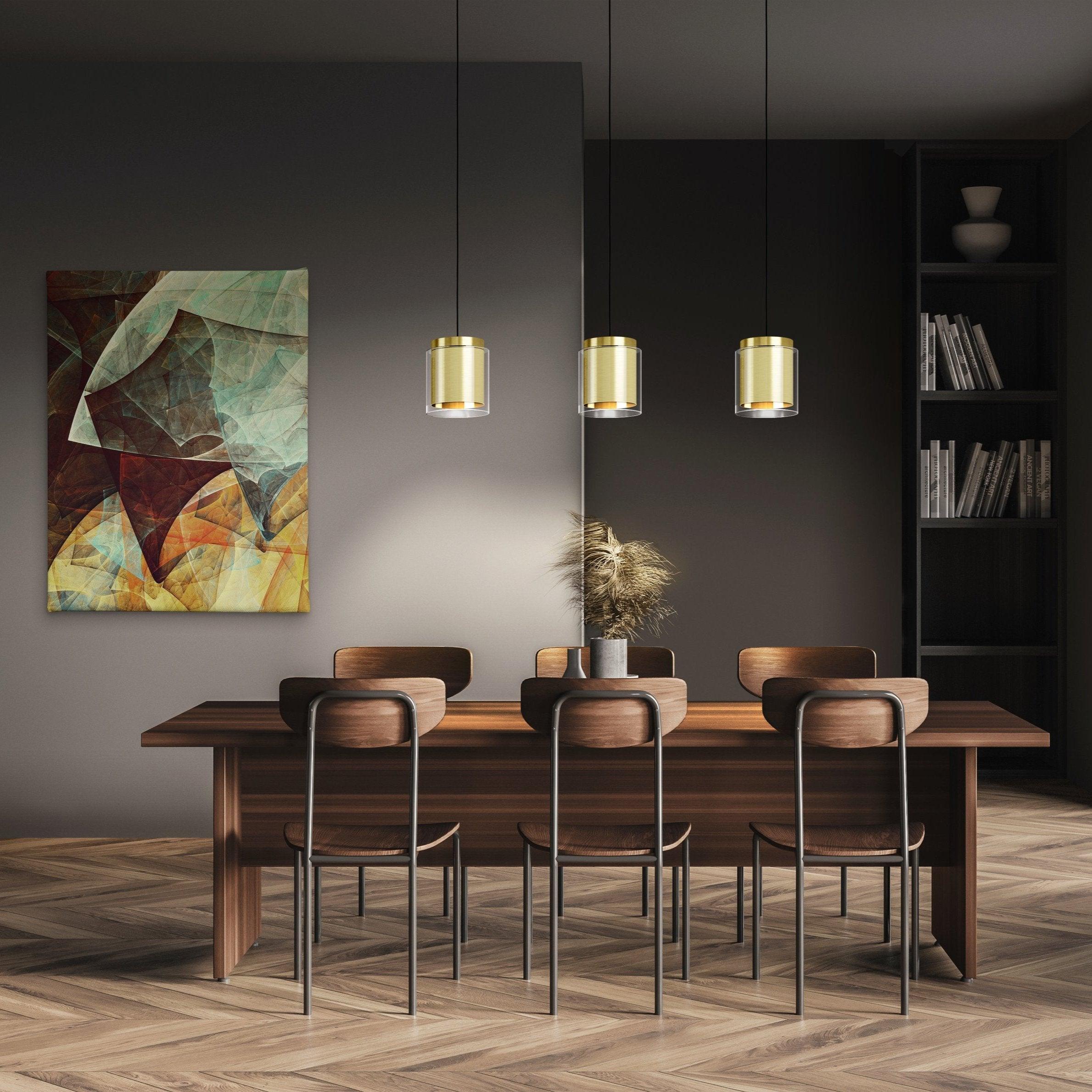 eglo lagunitas 3 light cylindrical glass brass pendant