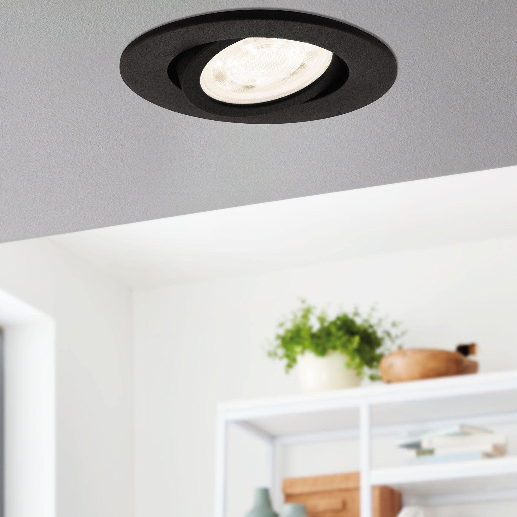 eglo saliceto z black led smart recessed ceiling light Kitchen Lighting Close Up