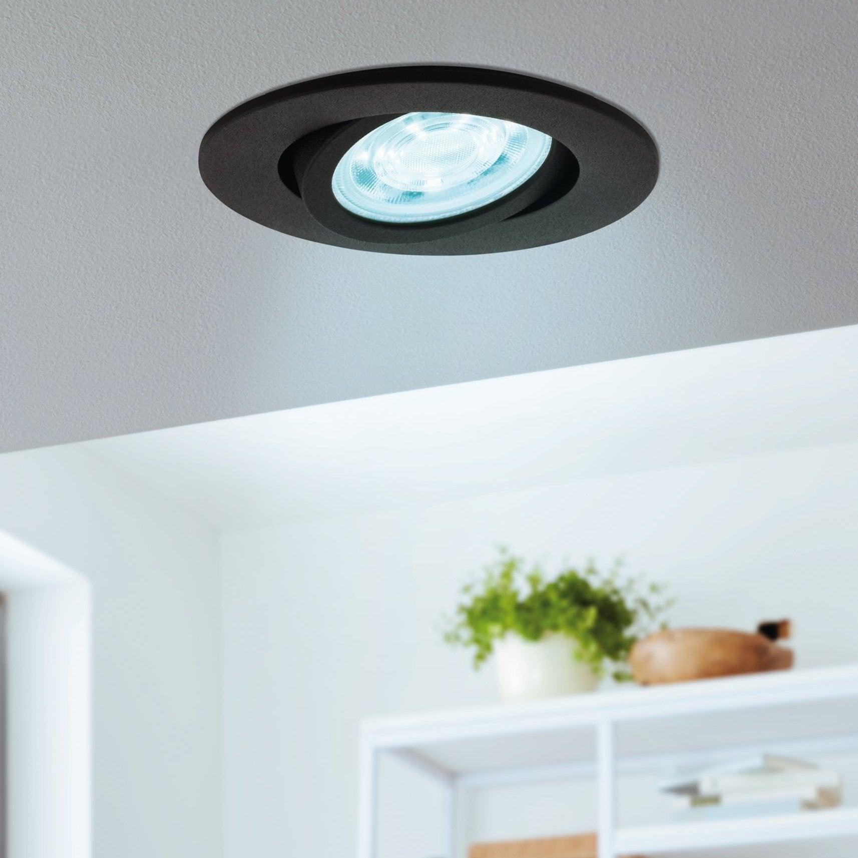 eglo saliceto z black led smart recessed ceiling light kitchen lighting 