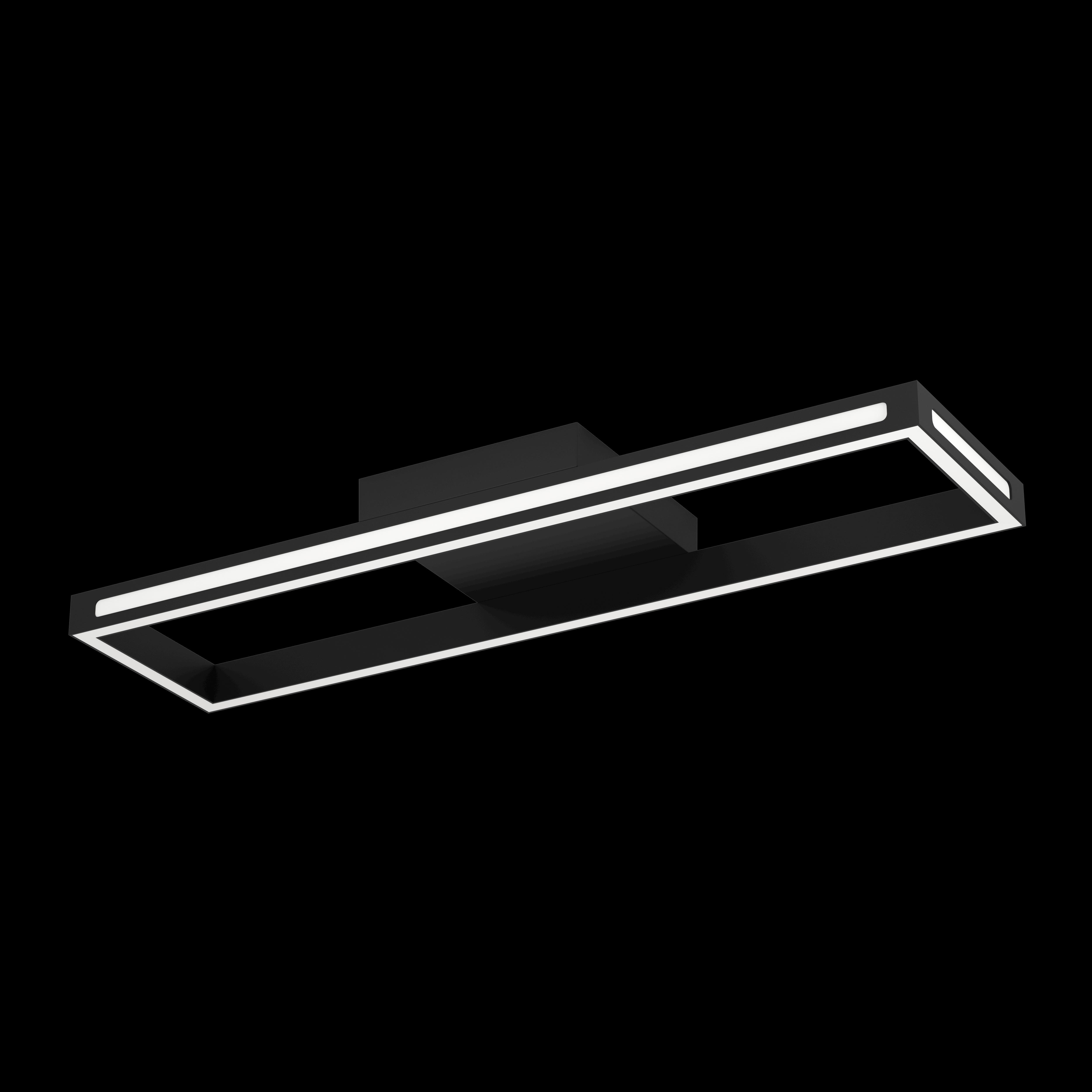 eglo connect salvilanas z smart rectangular black flush ceiling light living room close up