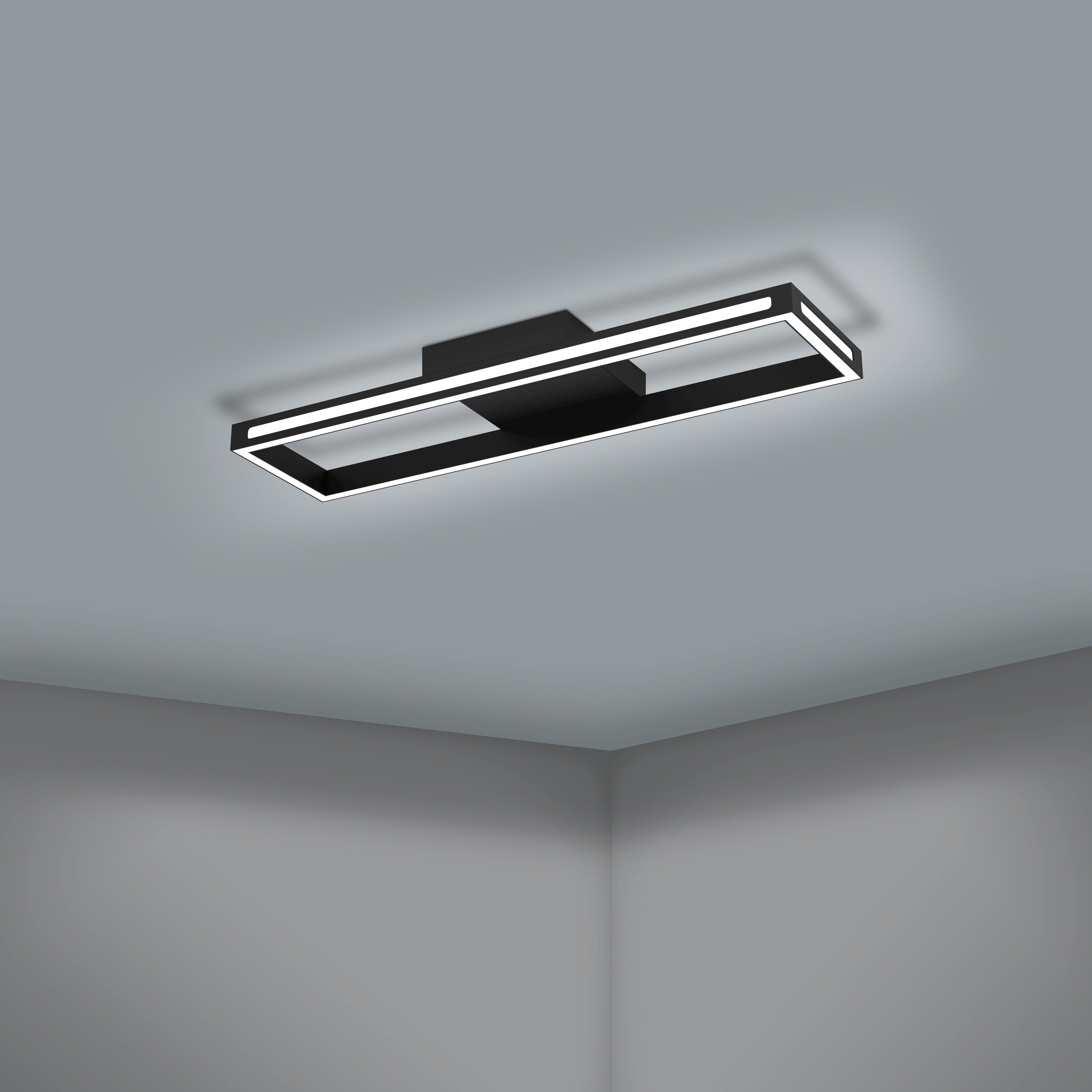 eglo connect salvilanas z smart rectangular black flush ceiling light living room image