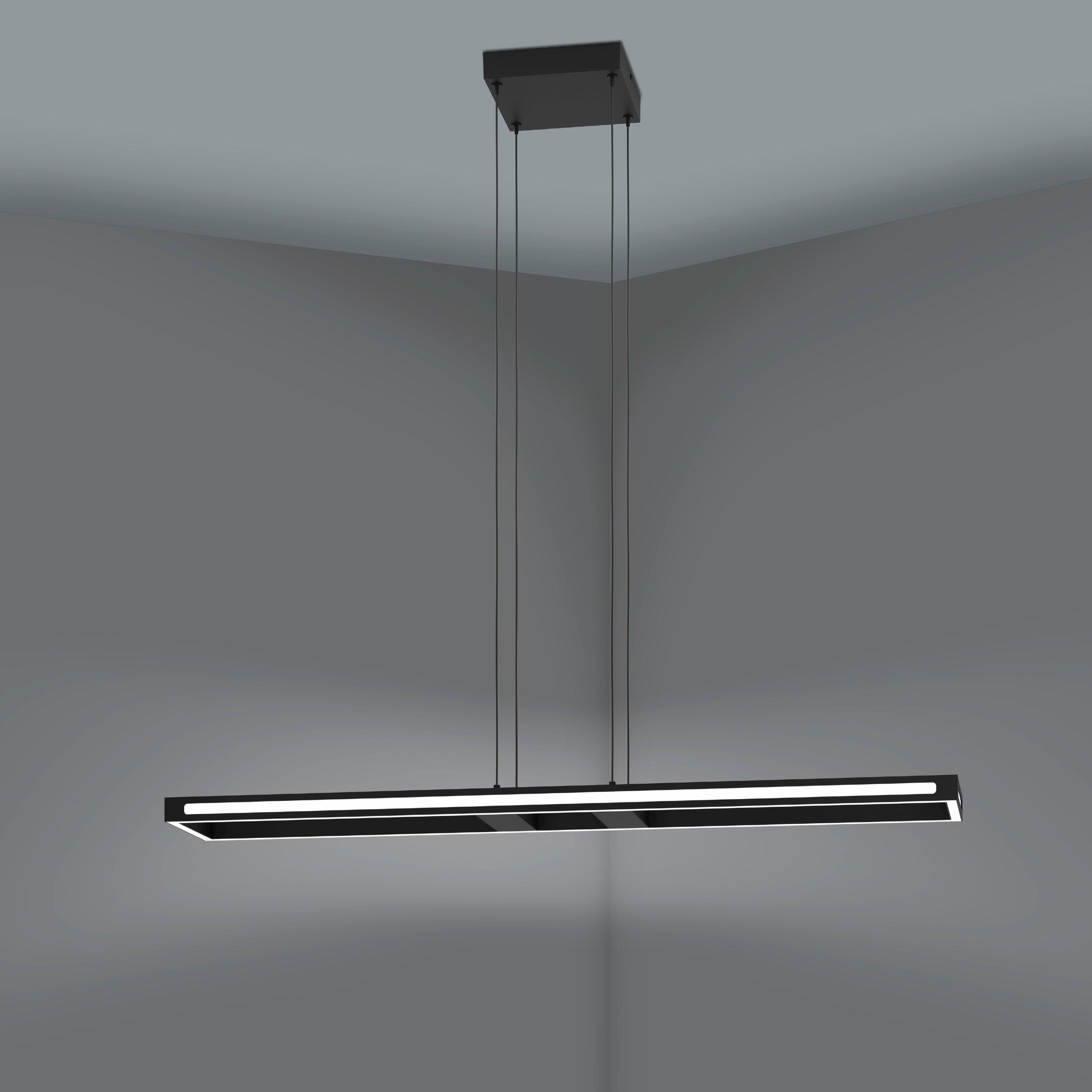 eglo connect salvilanas z smart led black rectangular metal pendant living room image