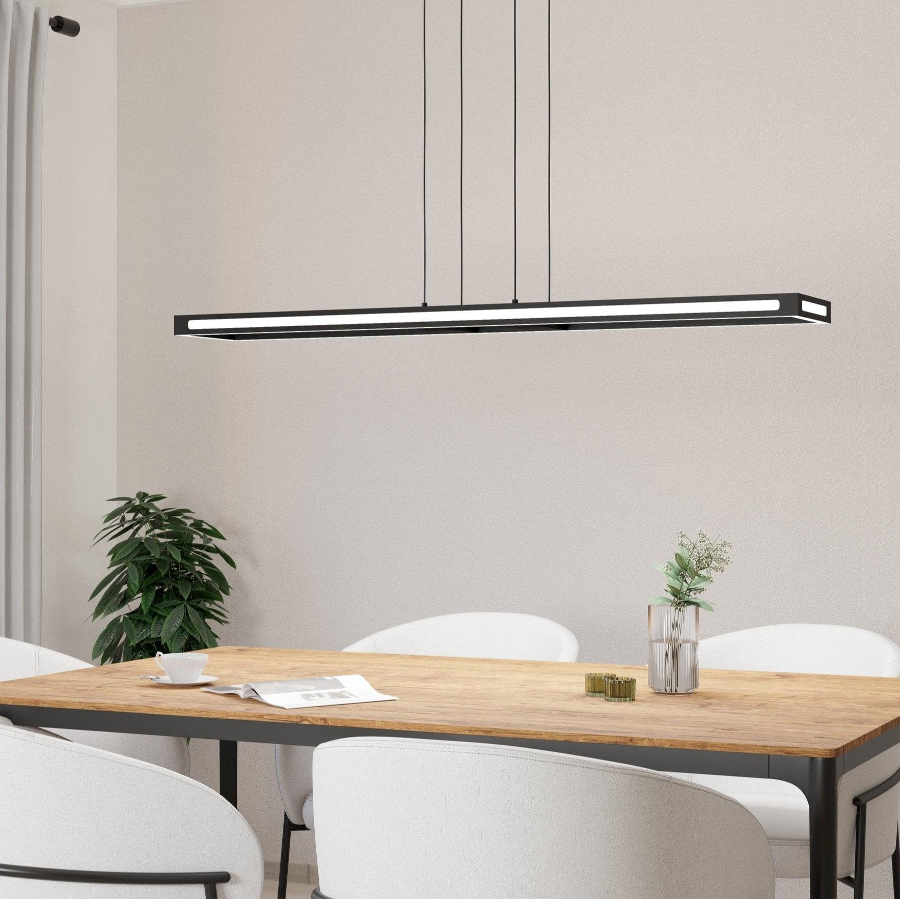 eglo connect salvilanas z smart led black rectangular metal pendant