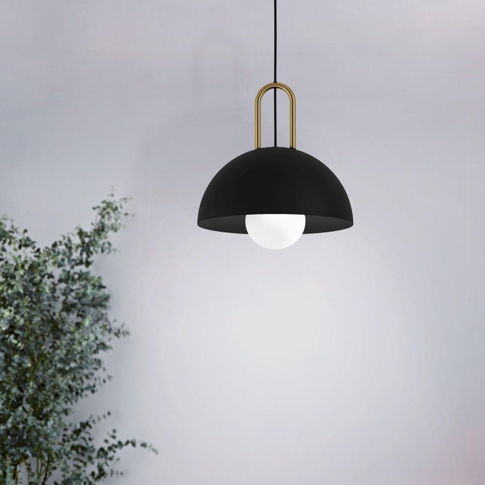 eglo calmanera black brass round ceiling pendant