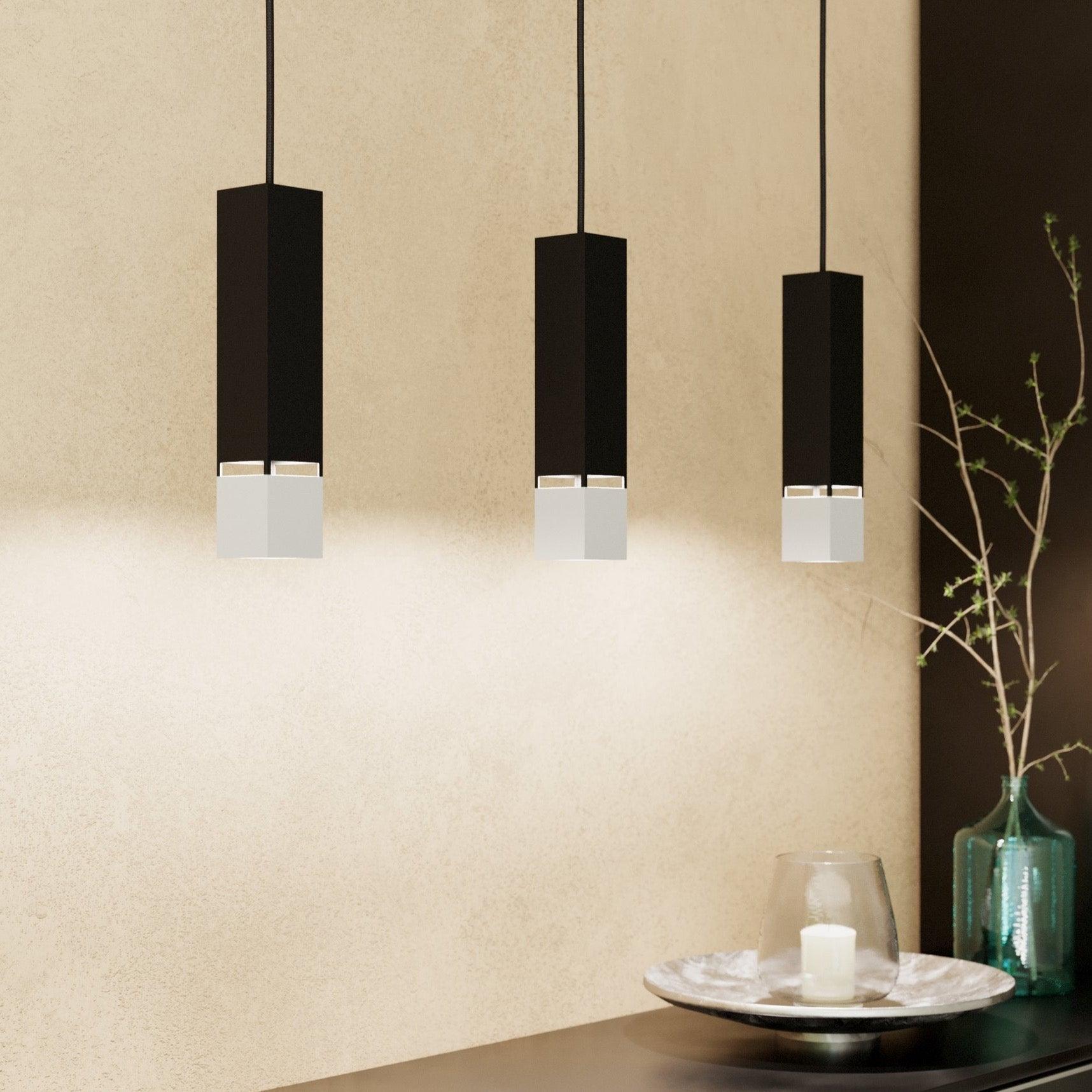 eglo butrano 3 light black silver bar shaped pendant