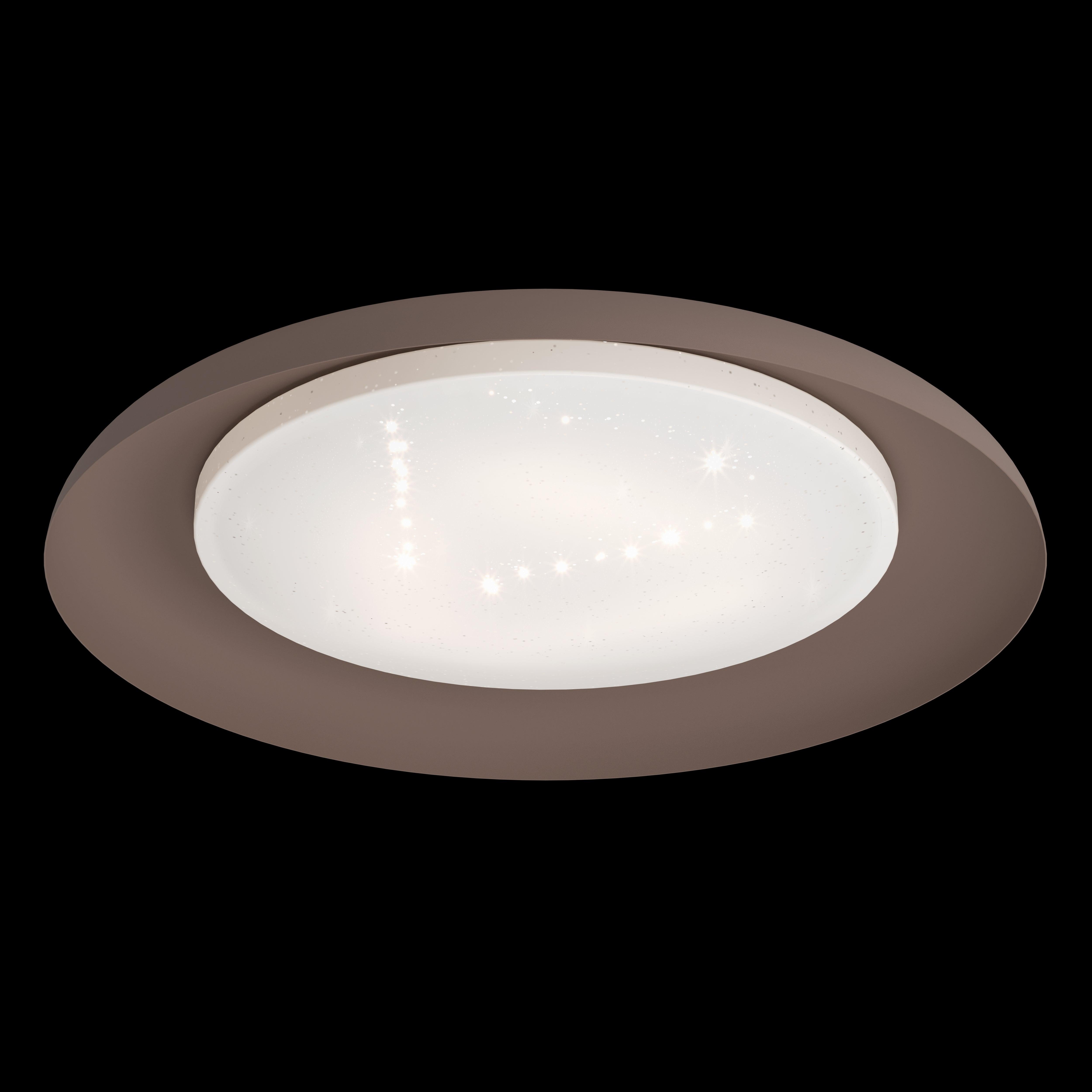eglo penjamo mocha brown round led flush ceiling light