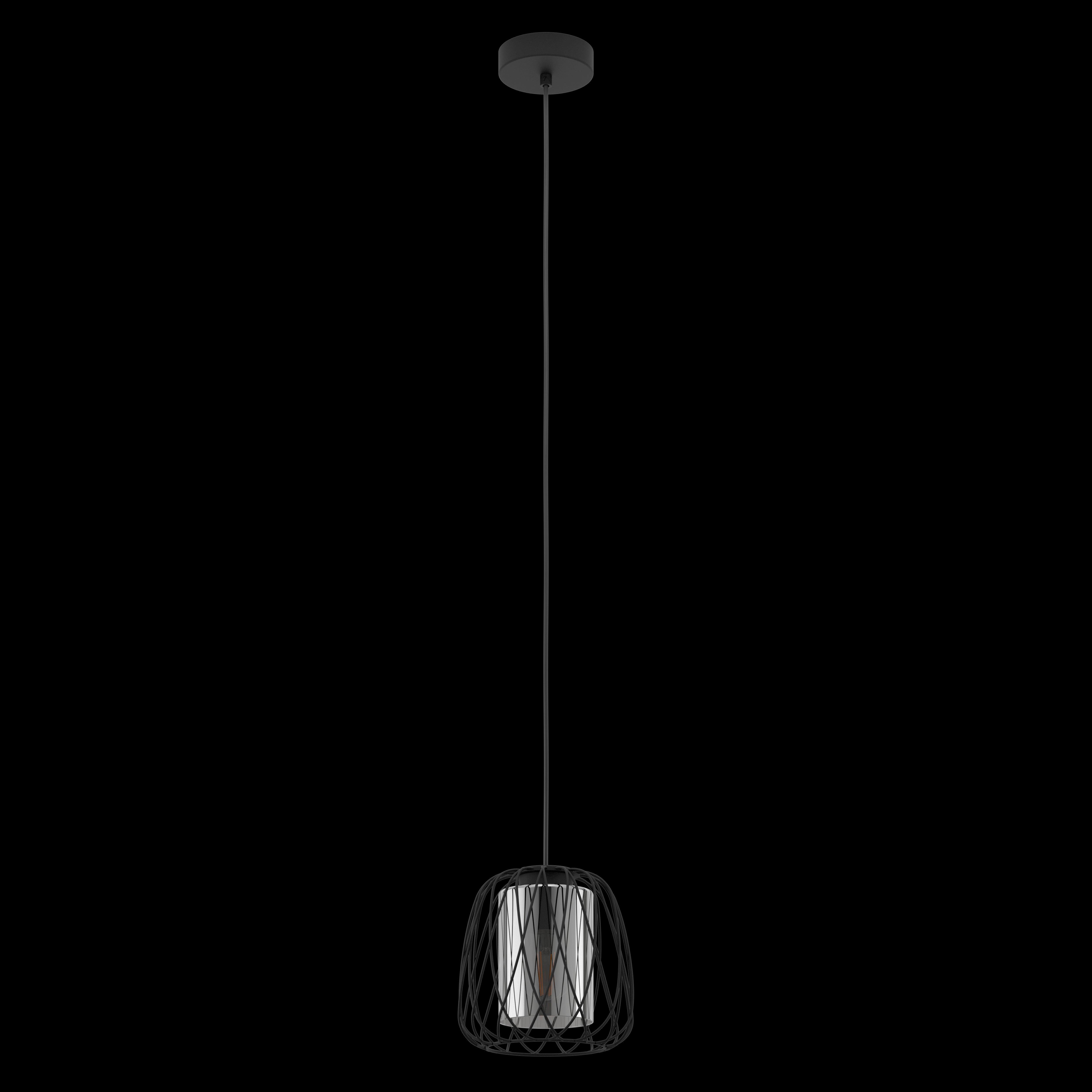 eglo floresta black wire smoked glass ceiling pendant living room image