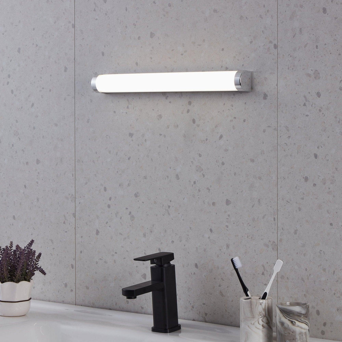 Tragacete Small Chrome Bathroom Mirror Light-OB-180926