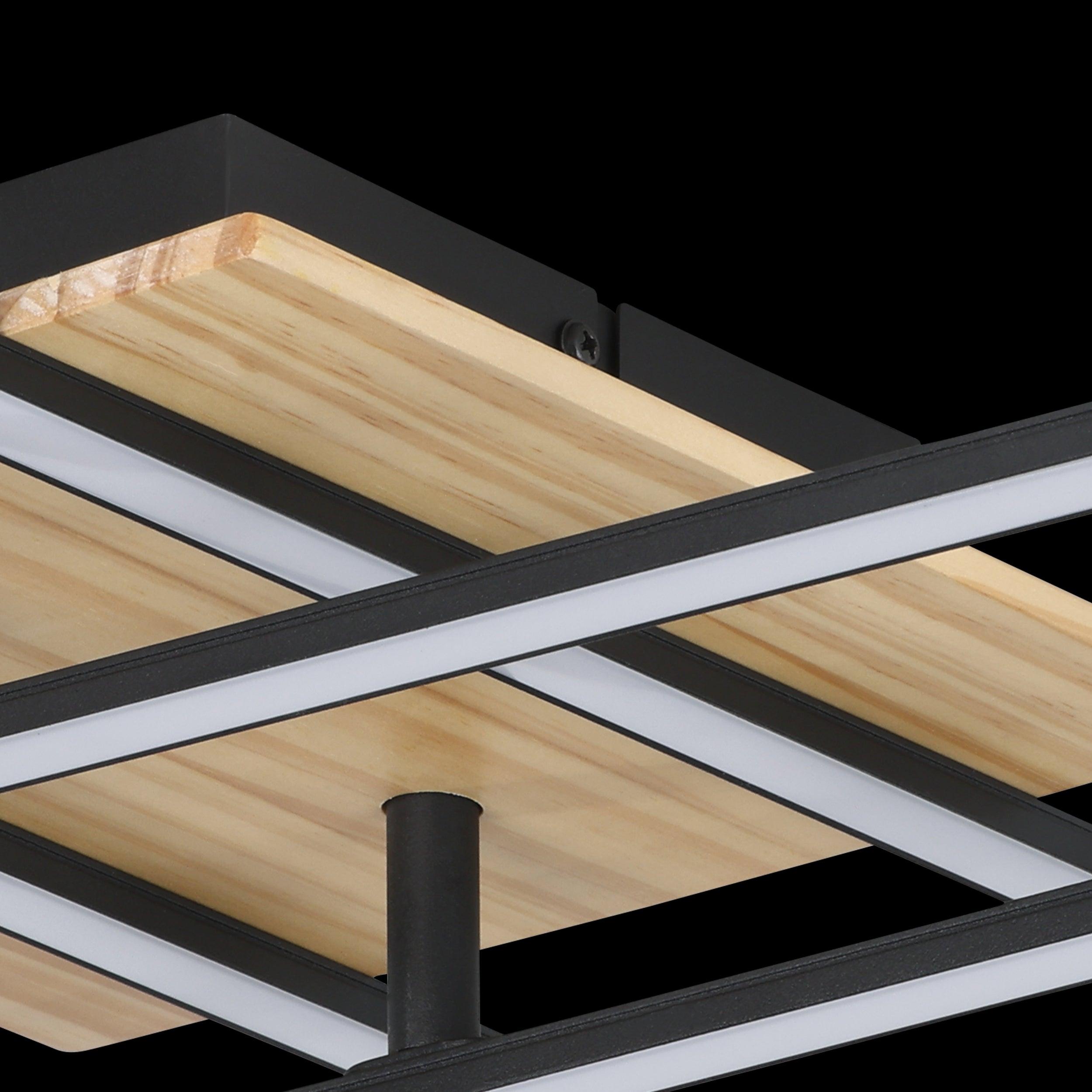 eglo marinello 1 black wooden led criss cross design ceiling flush Kitchen Lighting Close Up