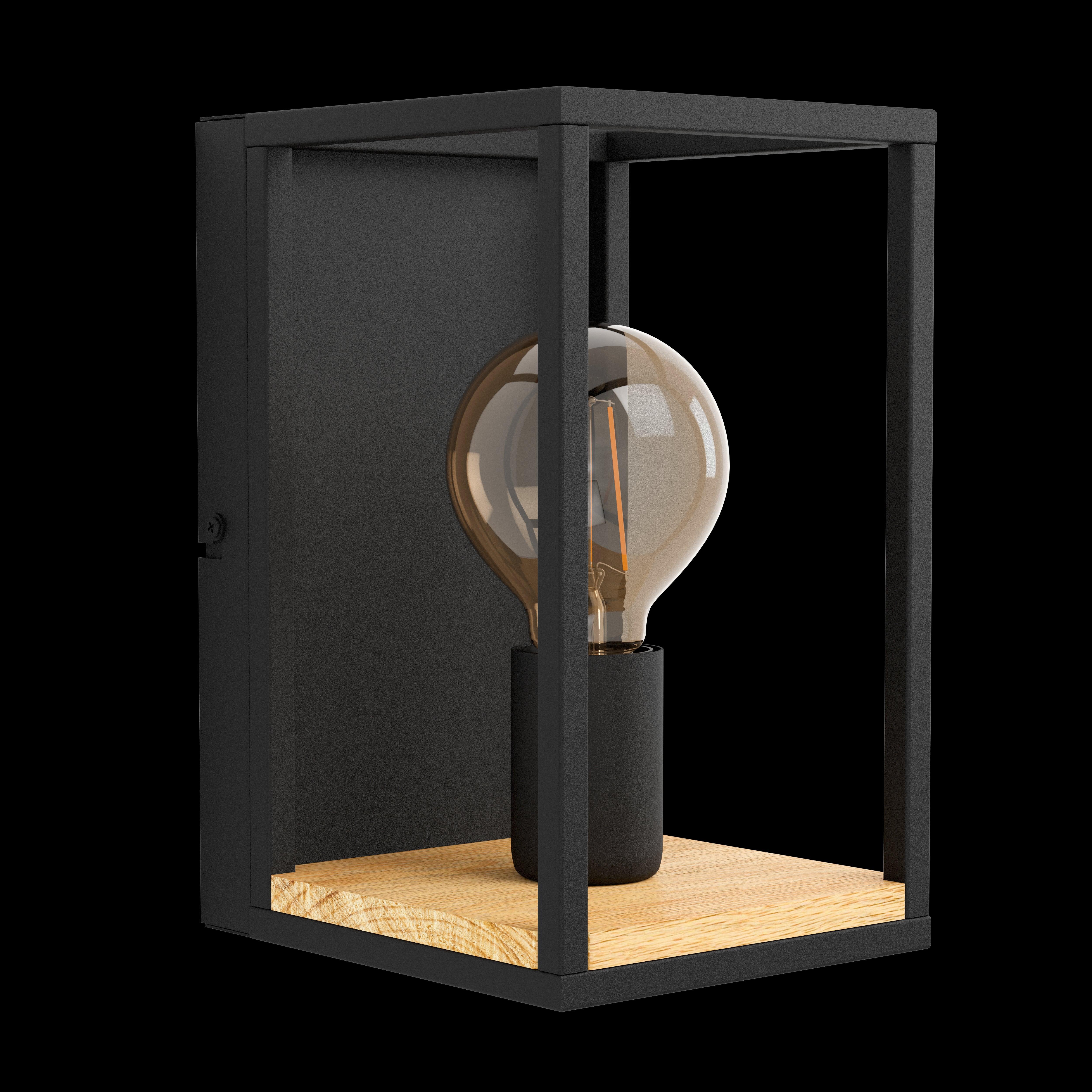 eglo libertad black rectangular metal wall light living room image