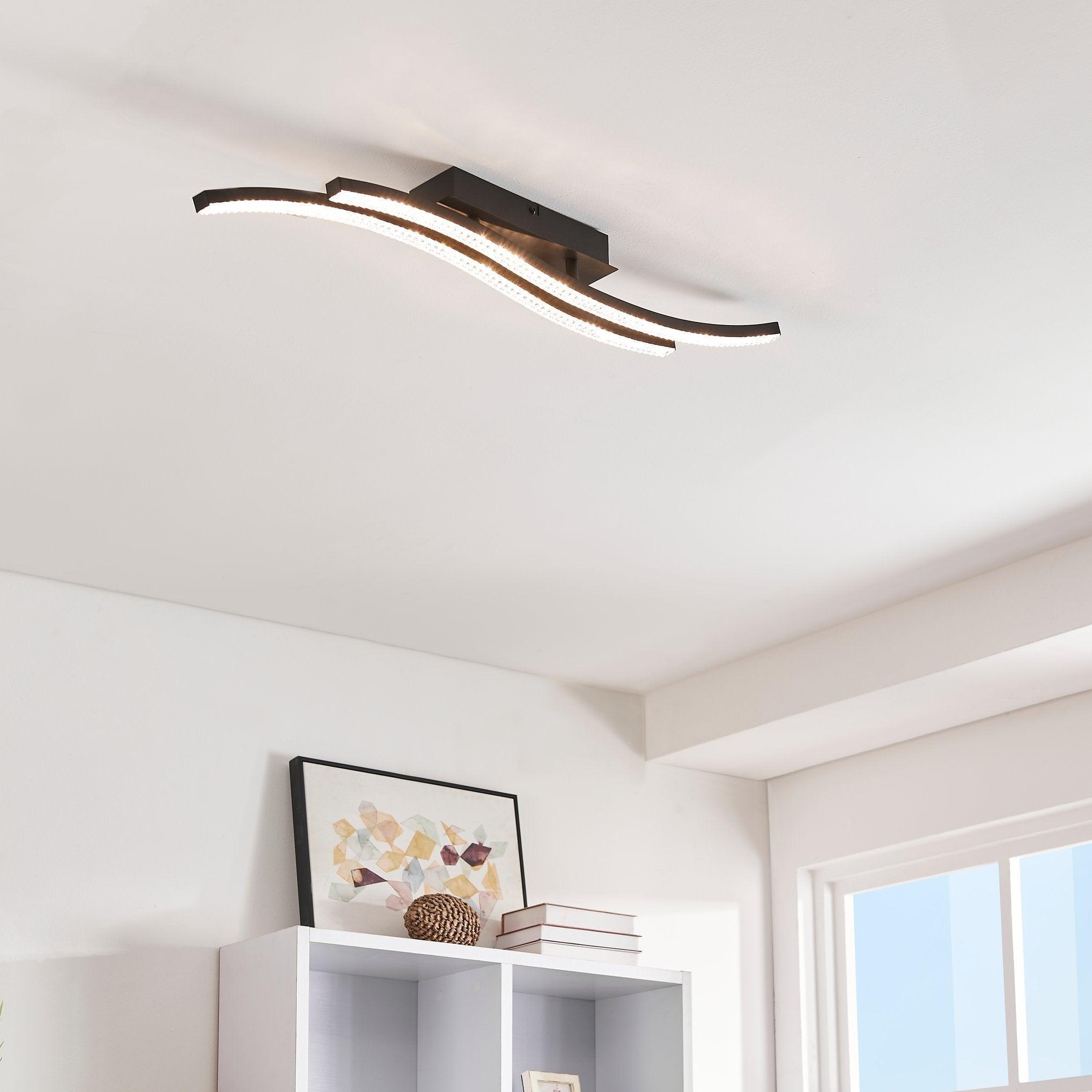 eglo lejias black plastic crystal ceiling flush 2 curved leds