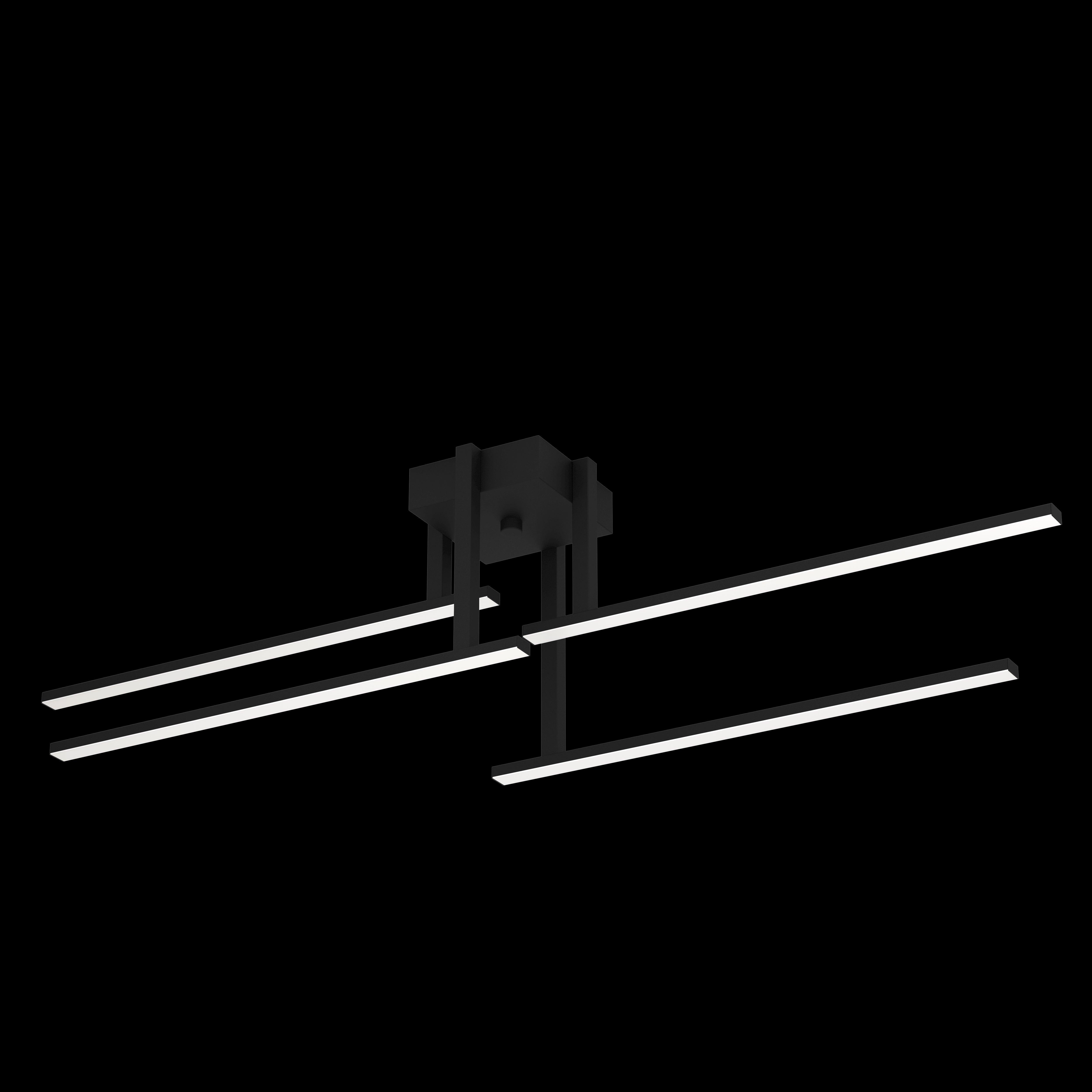 eglo ipolitto 4 arm modern black led ceiling flush light living room image