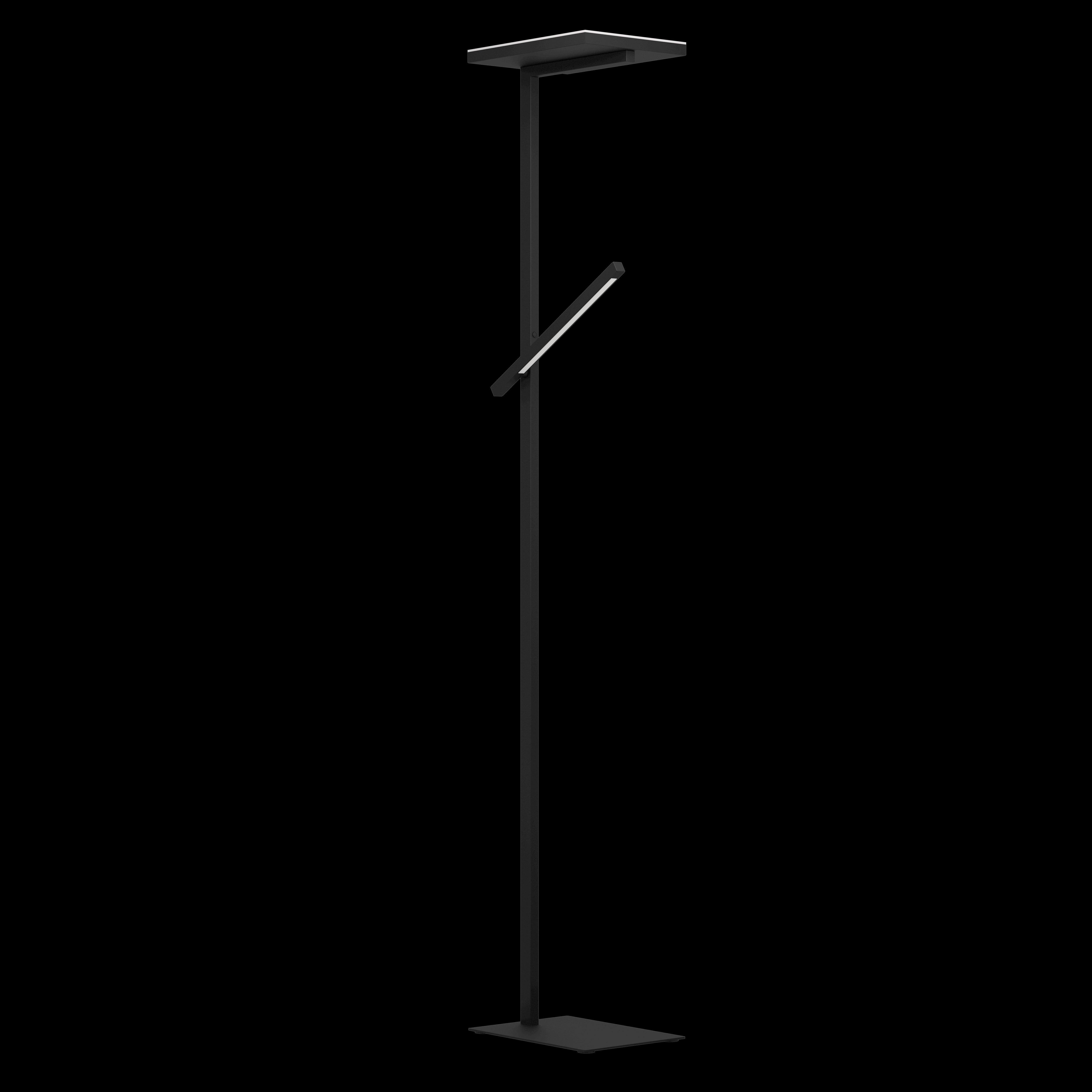eglo carboneras black led modern touch floor lamp living room close up