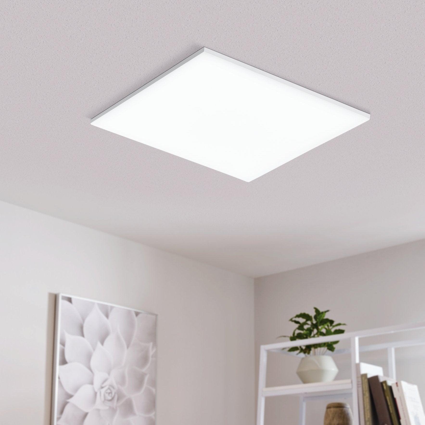 eglo turcona cct 60cm white square led flush ceiling light
