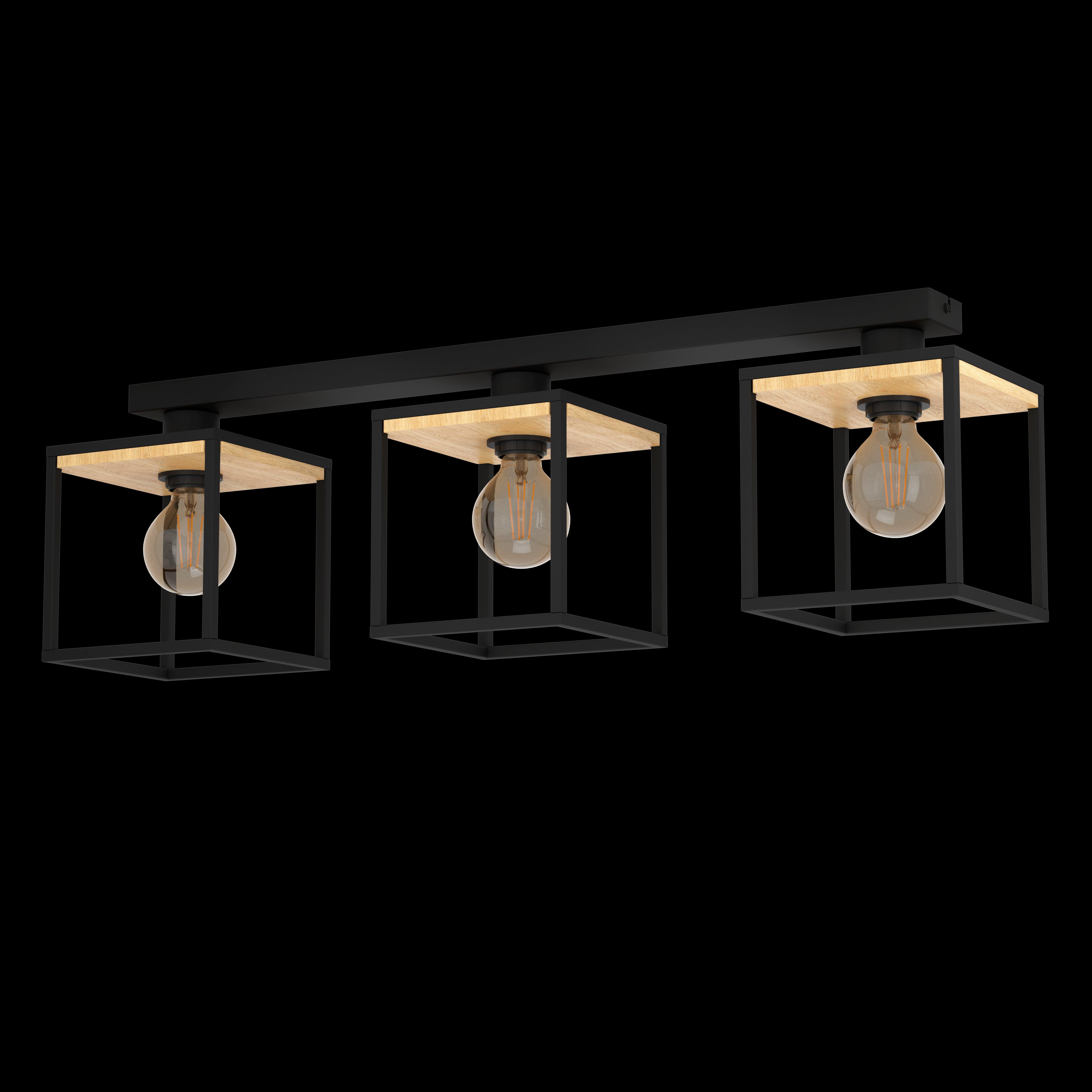 eglo libertad 3 light black metal framed flush ceiling light