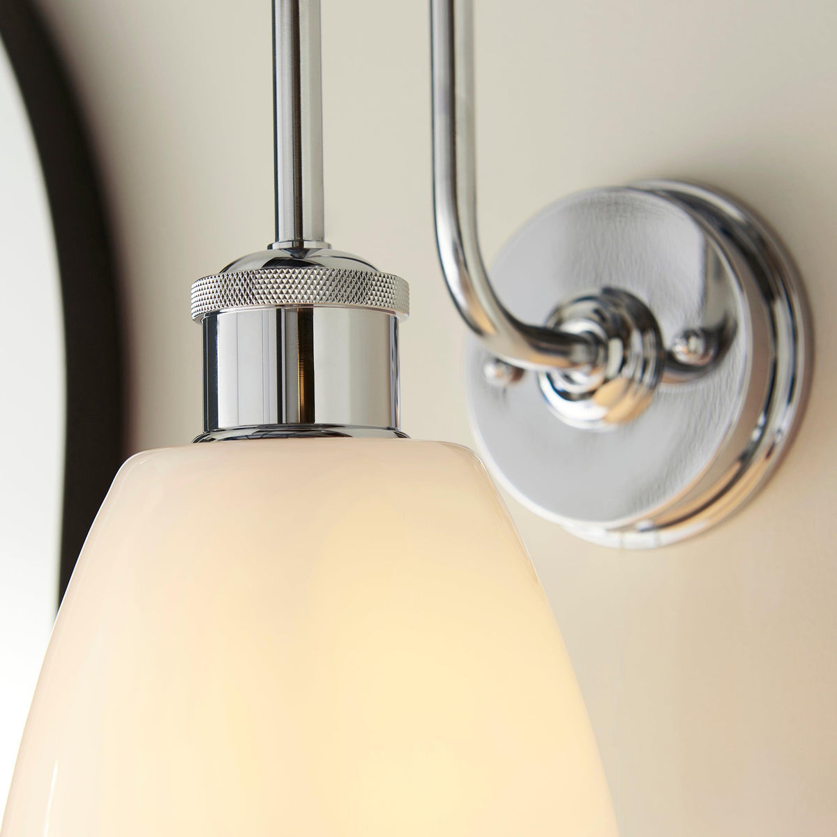 Piper Chrome Bathroom Wall Light With Opal Glass Shade-warehouse-091026