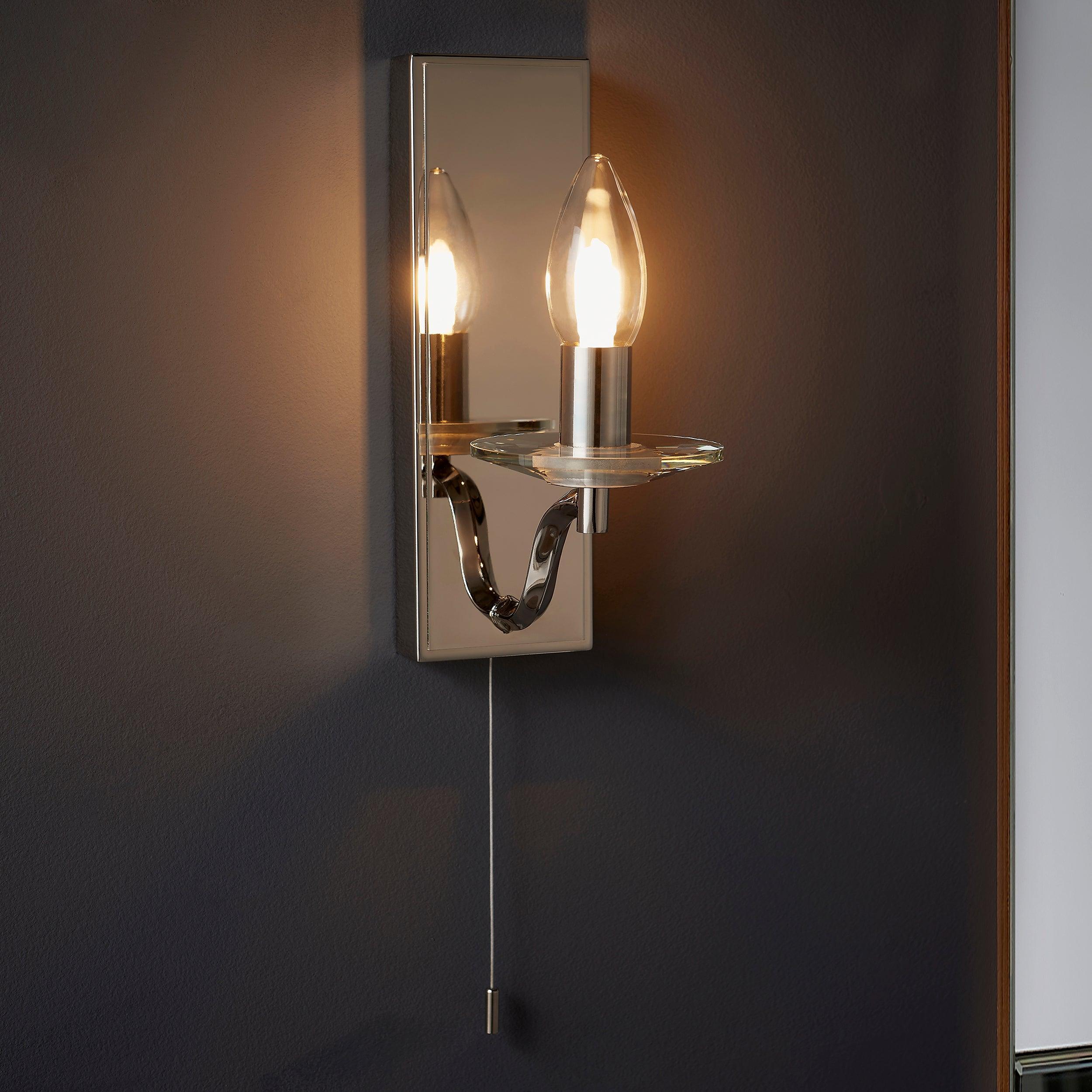 Garland Nickel Art Deco Bathroom Wall Light - Pull Switch-OPEN-BOX-01-04-26