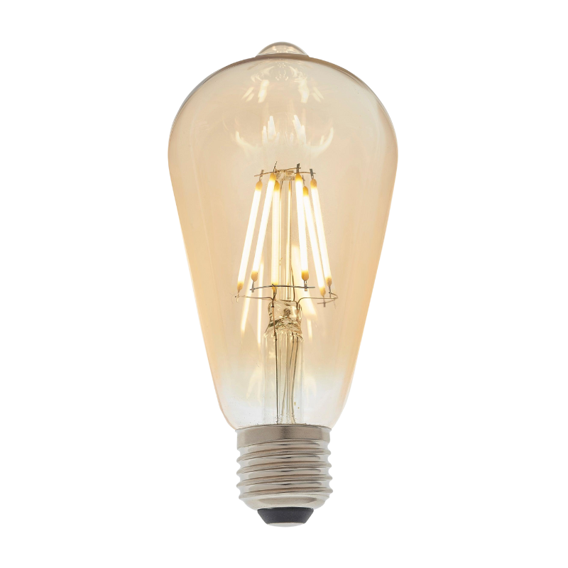 15 X E27 LED Filament Amber Pear Shaped Dimmable 6w Light Bulb