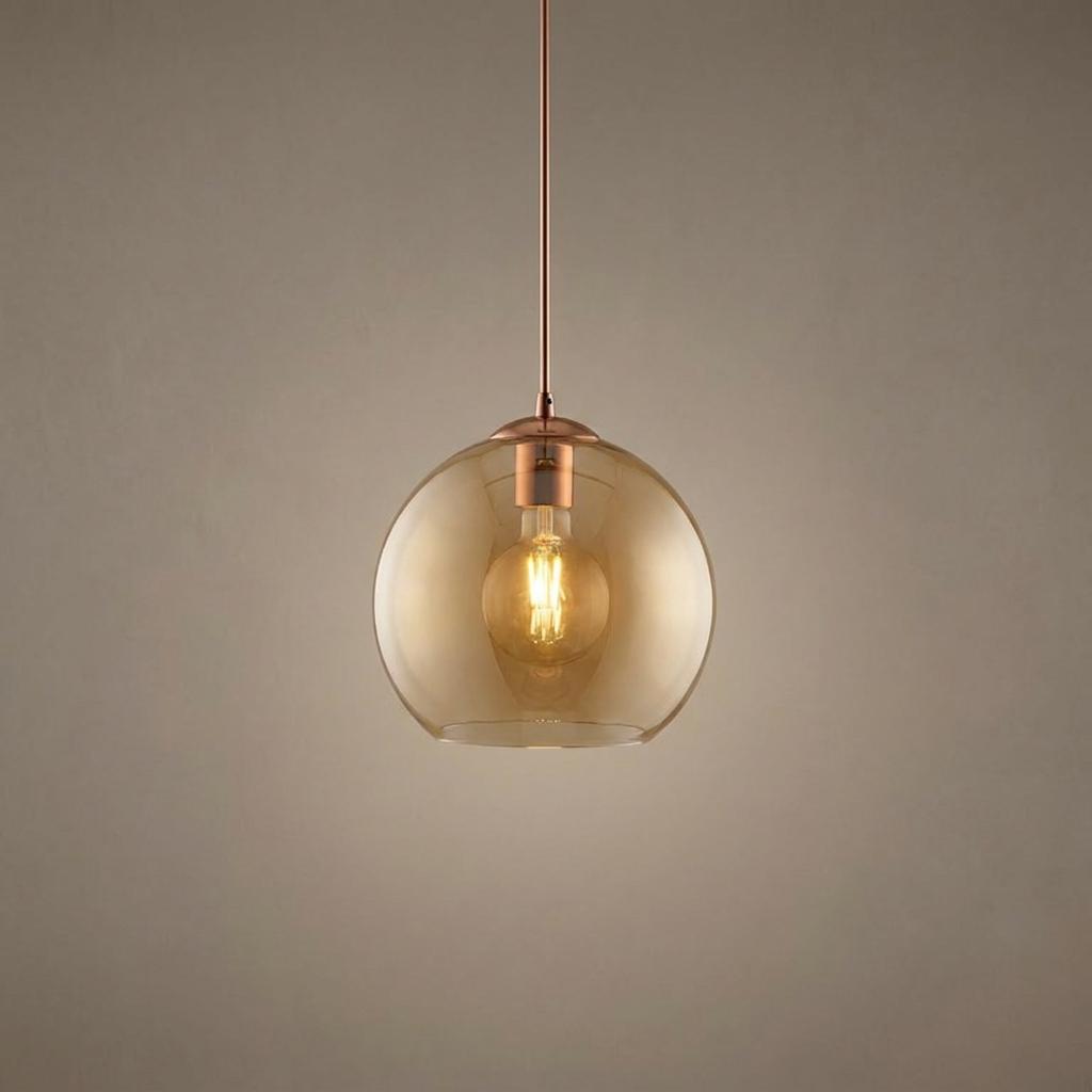 Balls Amber Glass Kitchen Ceiling Light-warehouse-180926