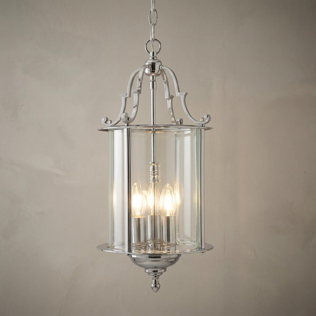 Bevelled Lantern Polished Chrome Ceiling Pendant Searchlight-OPEN-BOX-50-200826
