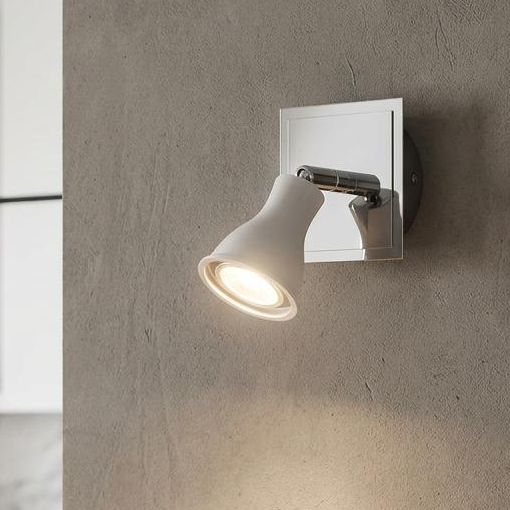 Biba White With Chrome Finish Single Spotlight