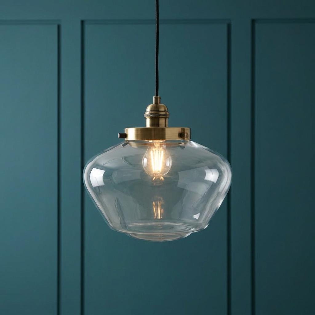 Camberley Brass School House Pendant Ceiling Light-OB-180926
