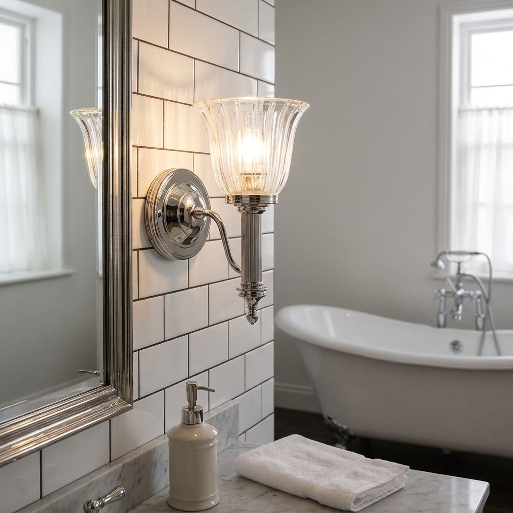 Carroll Polished Chrome Bathroom Wall Light-warehouse-clearance-140826