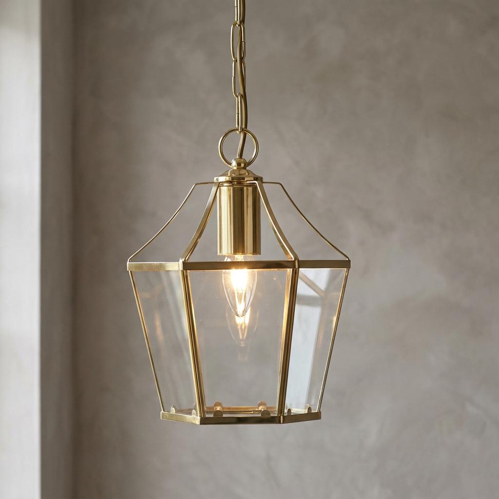 Ceiling Lantern Light - Dulverton Polished Brass-warehouse-180926