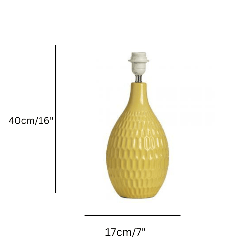 Yarra Yellow Ceramic Table Lamp  size guide