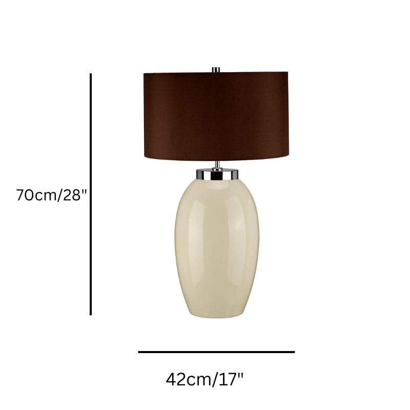 Victor Large Cream Ceramic Table Lamp size guide