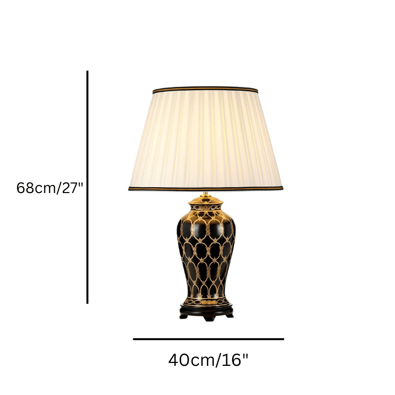 Taipei Ceramic Table Lamp - size guide