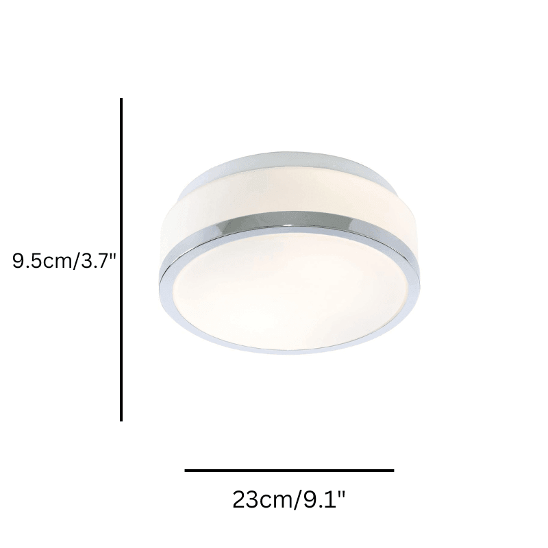Cheese Bathroom 2 Light Chrome Ceiling Flush White Glass Shade-warehouse-180926
