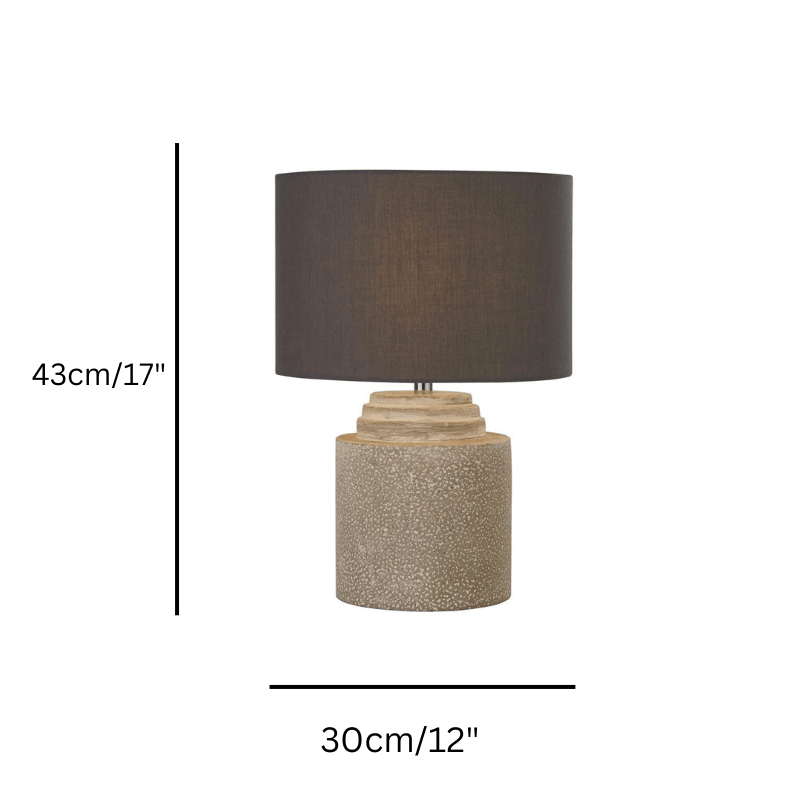 Zara Grey Cement Table Lamp size guide