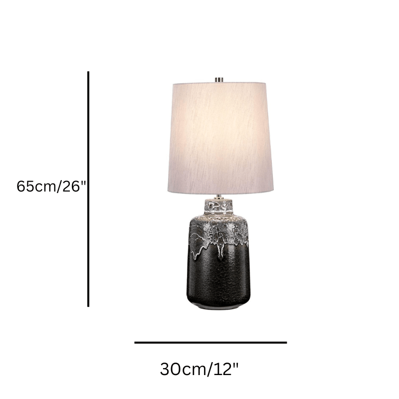 Woolwich Graphite & White Glazed Ceramic Table Lamp size guide