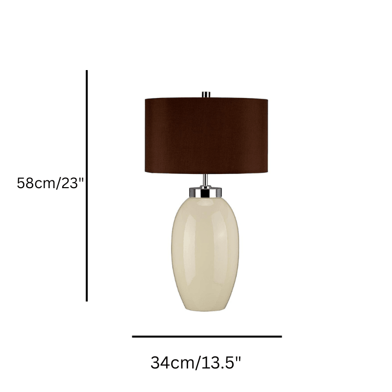 Victor Small Cream Ceramic Table Lamp size guide