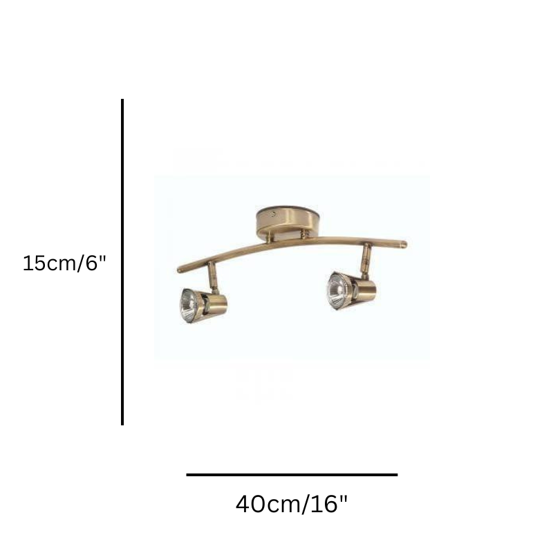 Romore Antique Brass Finish Twin Kitchen Ceiling Spotlight