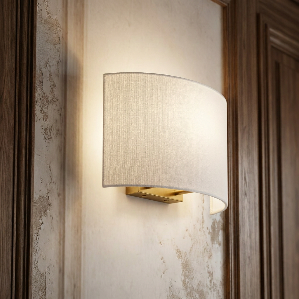 Cooper Large Curved Wall Light with Aged Brass Back Plate-warehouse-180926