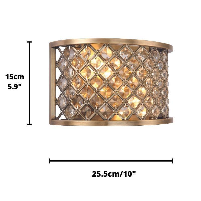 Endon Hudson Antique Brass & Crystal 2 Light Wall Light-OPEN-BOX-50-290626