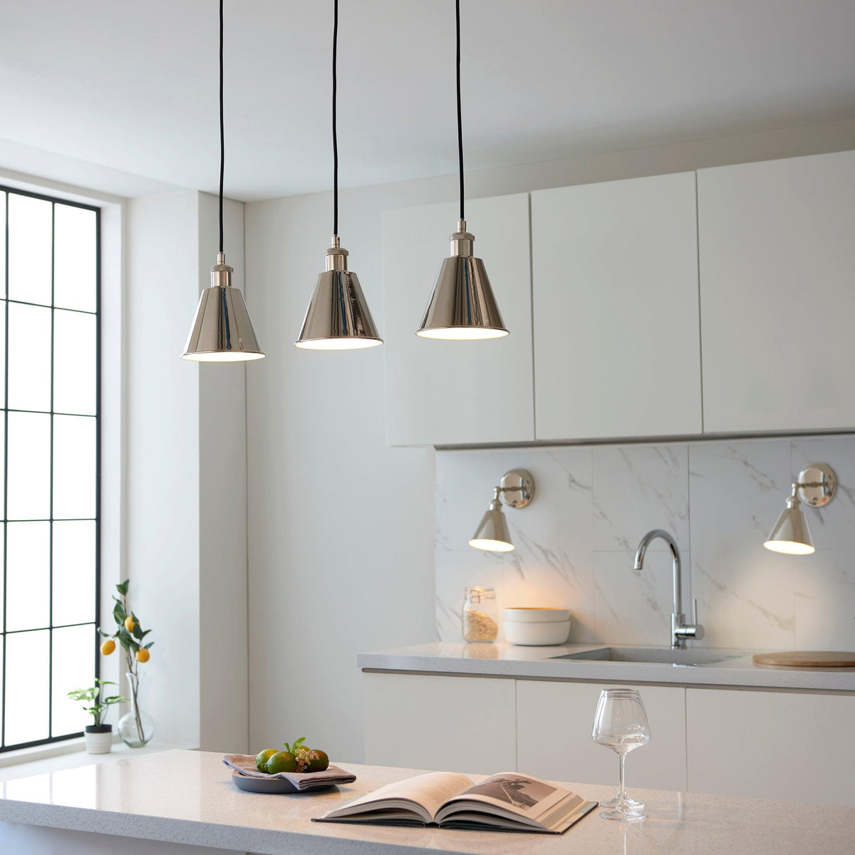 Hal Nickel 3 Light Adjustable Ceiling Pendant-warehouse-091026