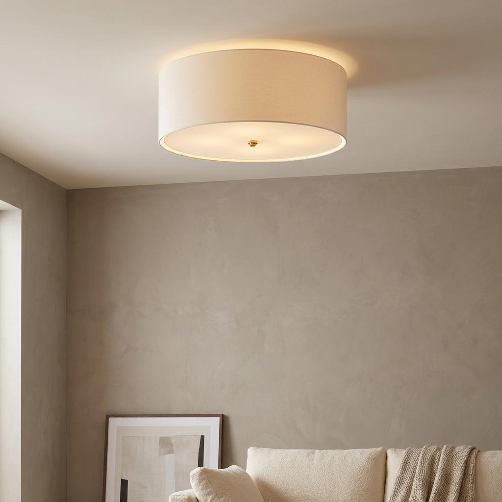 Designers Light Box Fletcher 26" Flush Ceiling Light with Brass Finial-warehouse-clearance-140826